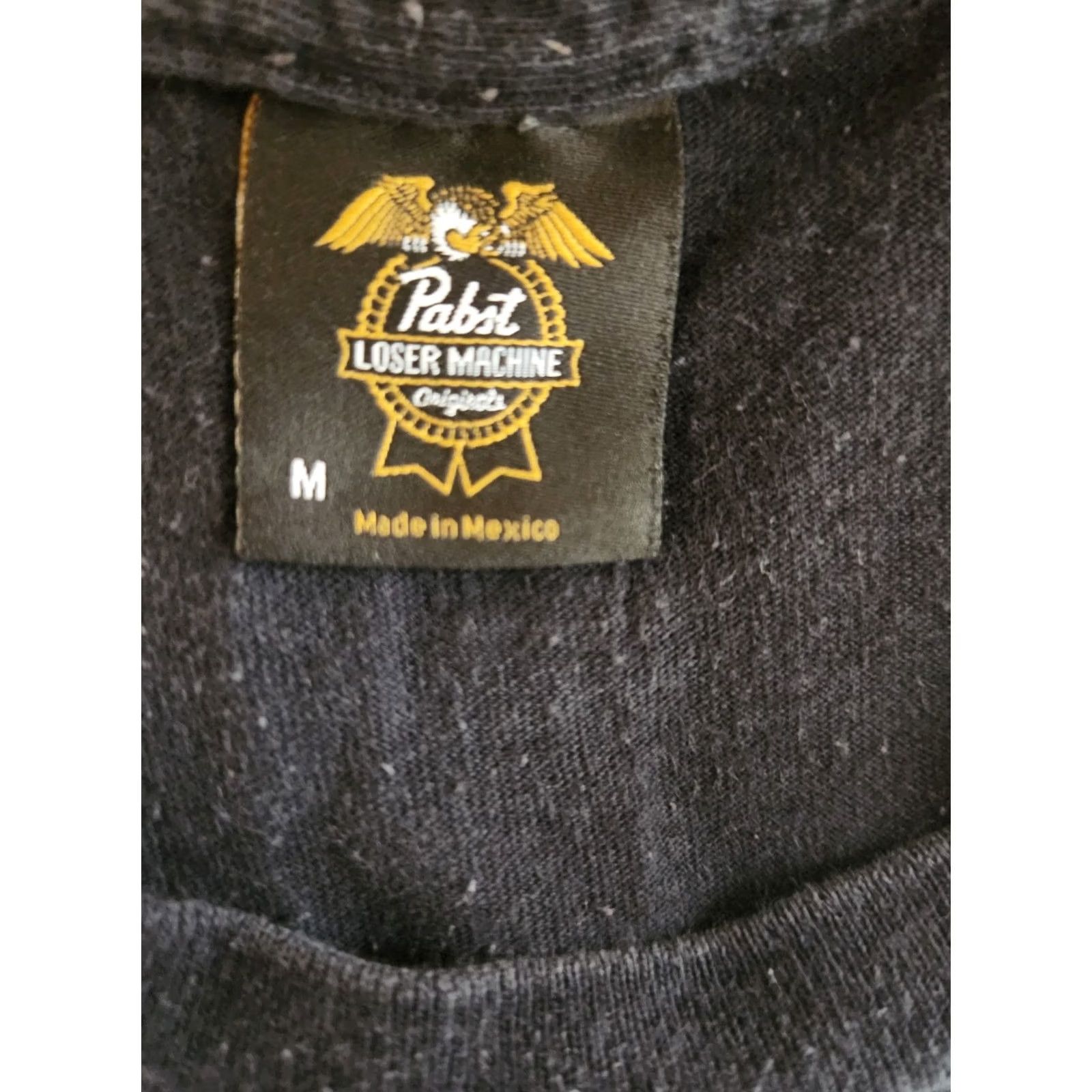 Vintage Pabst Blue Ribbon Loser Machine Men's T-Shirt Coaster Black Adult Size Medium Graphic Tee Retro Beer Logo Short Sleeve Crew Neck 100% Cotton Size US M / EU 48-50 / 2 - 4 Thumbnail