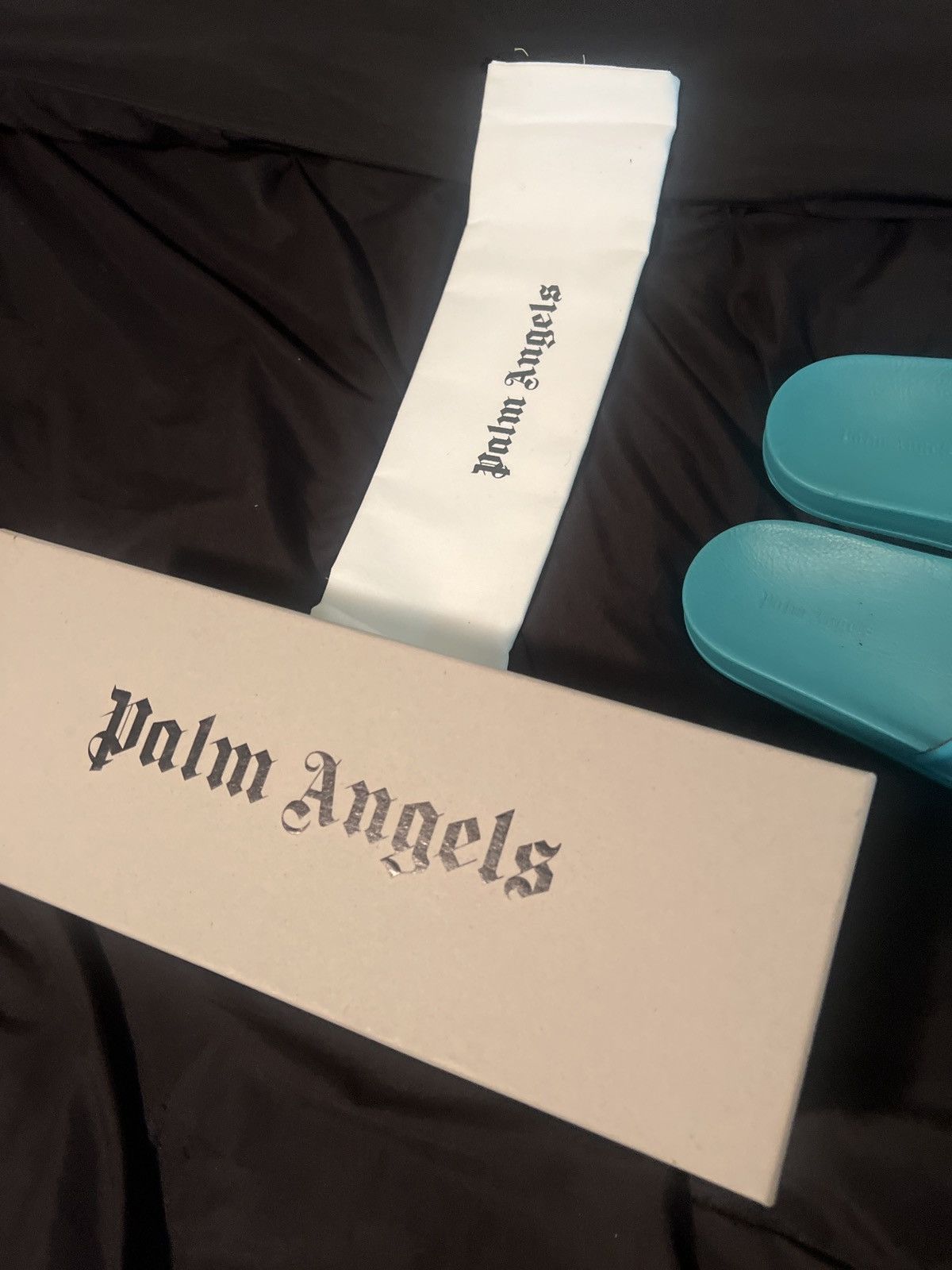 Palm Angels Logo pool slider light blue palm angles Size US 10 / IT 40 - 2 Thumbnail