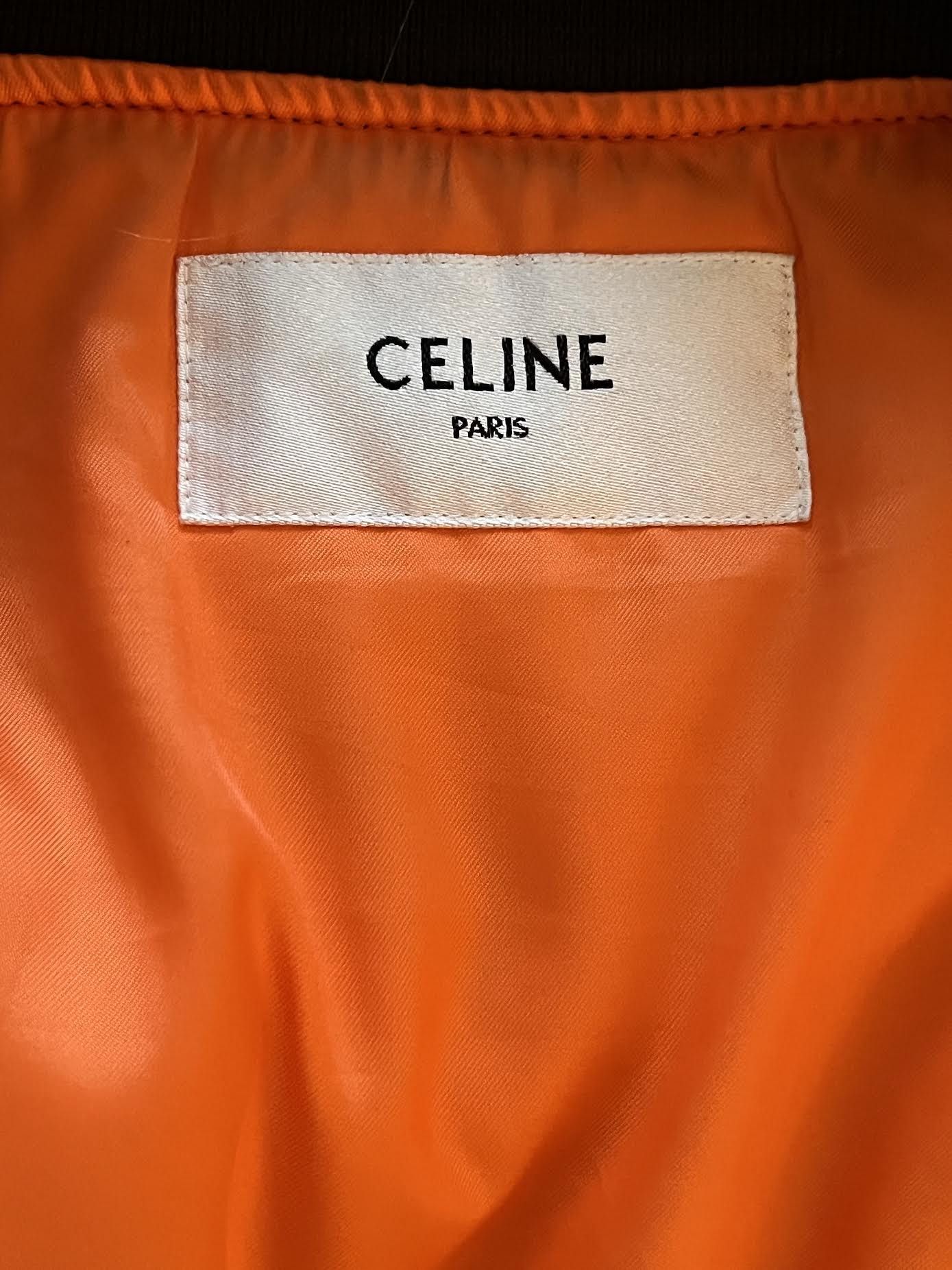 Celine Logo-Print Chain-Embellished Shell Bomber Jacket Size US M / EU 48-50 / 2 - 6 Thumbnail