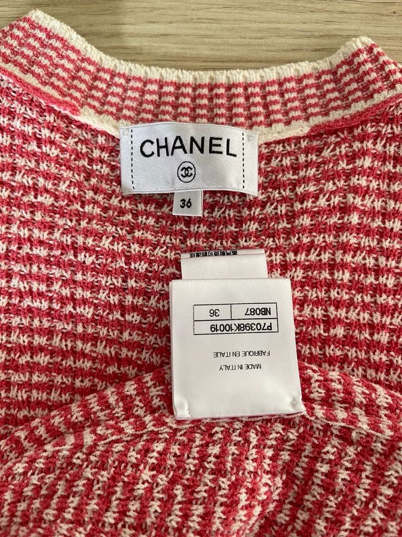 Chanel Chanel 21c red and white striped long cardigan coat Size XS / US 0-2 / IT 36-38 - 3 Thumbnail