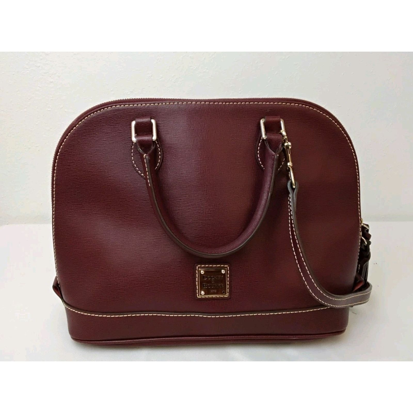 Dooney & Bourke Dooney & Bourke Satchel Handbag Deep Red Brushed Leather Size ONE SIZE - 3 Thumbnail