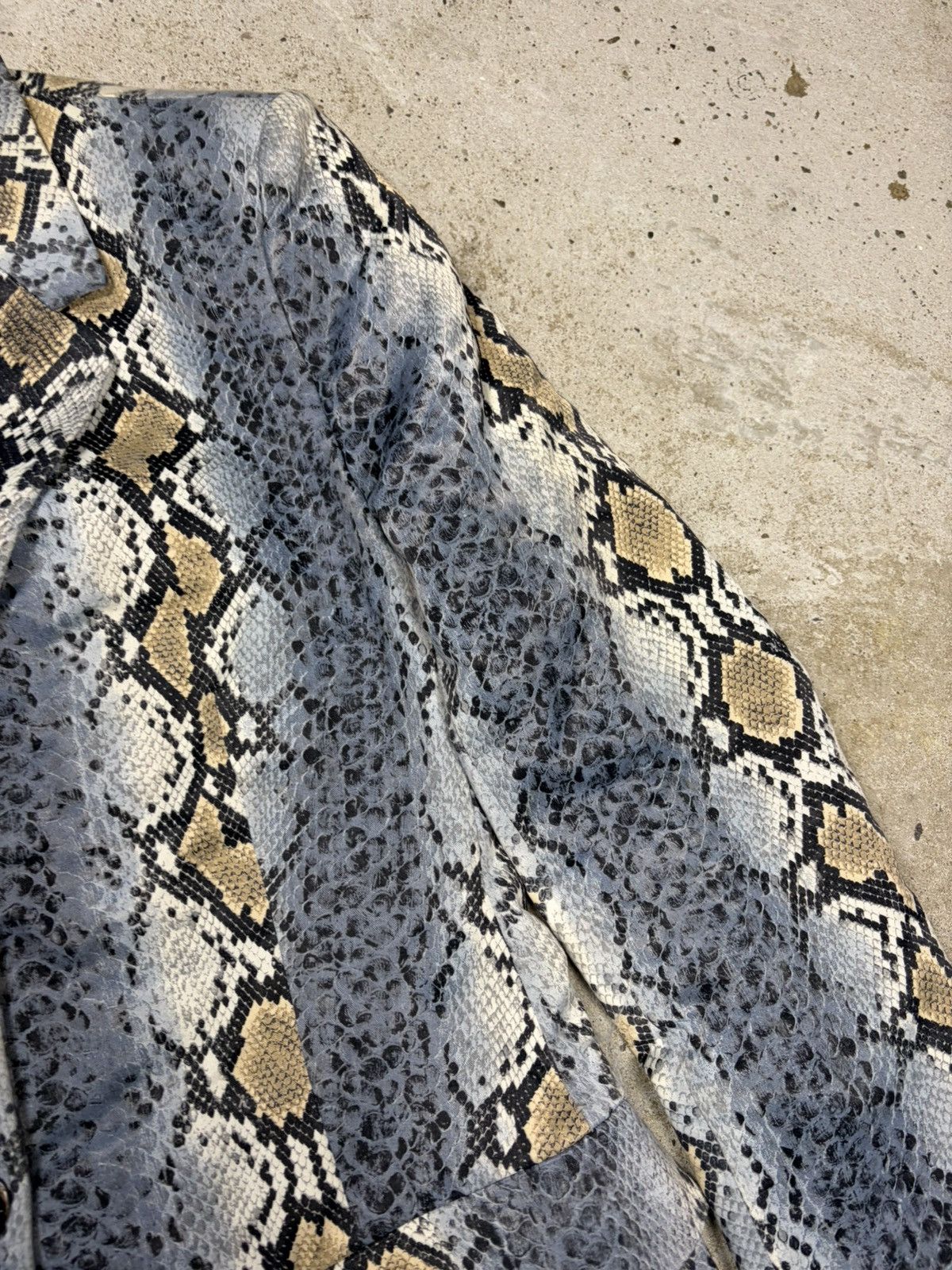 Roberto Cavalli Vintage 2000s Roberto Cavalli Snake Skin Python Print Blazer Size XL / US 12-14 / IT 48-50 - 8 Thumbnail