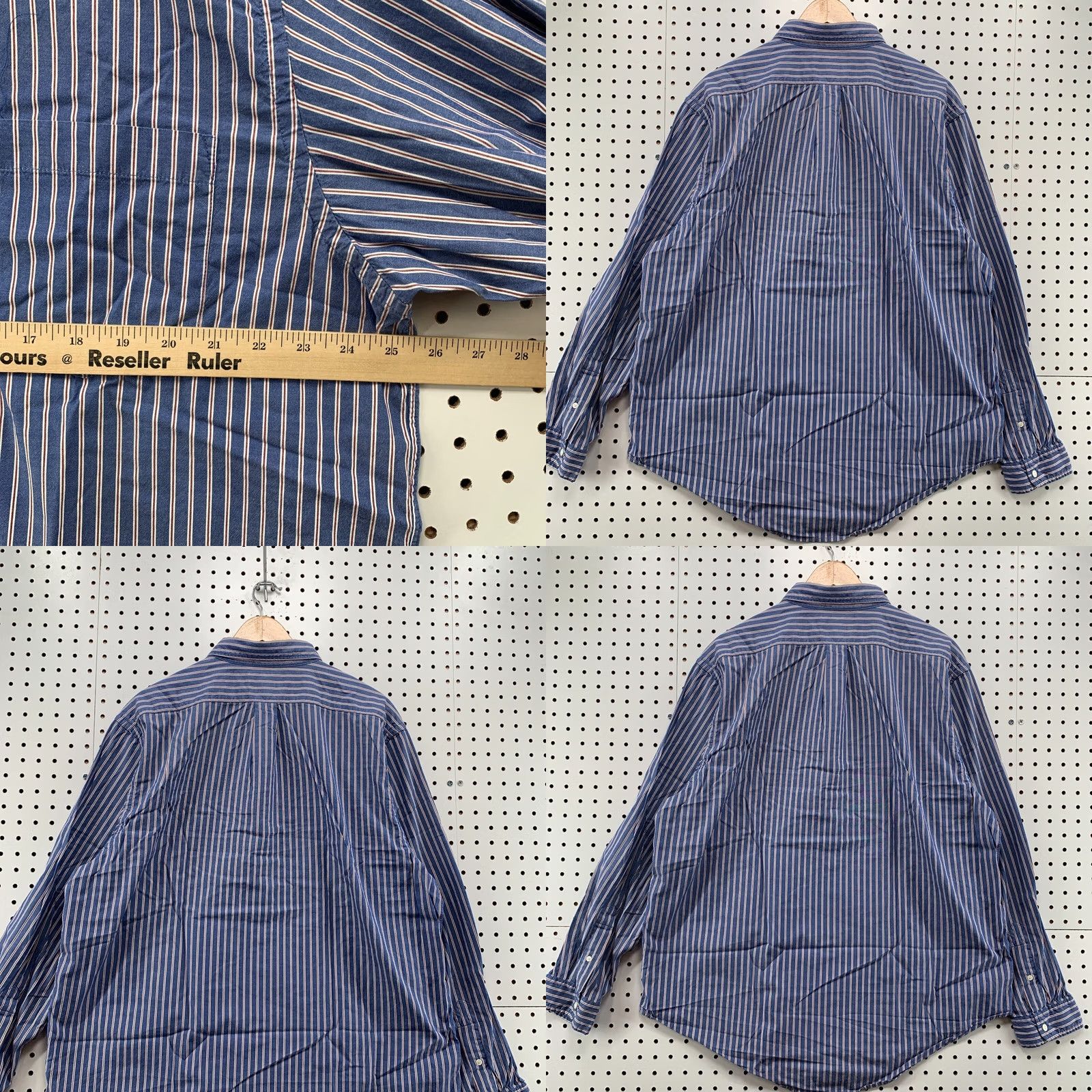 Ralph Lauren Ralph Lauren Polo Jeans Button Shirt Men XL Blue White Vertical Striped Button-Up Long Sleeve Size US XL / EU 56 / 4 - 9 Thumbnail