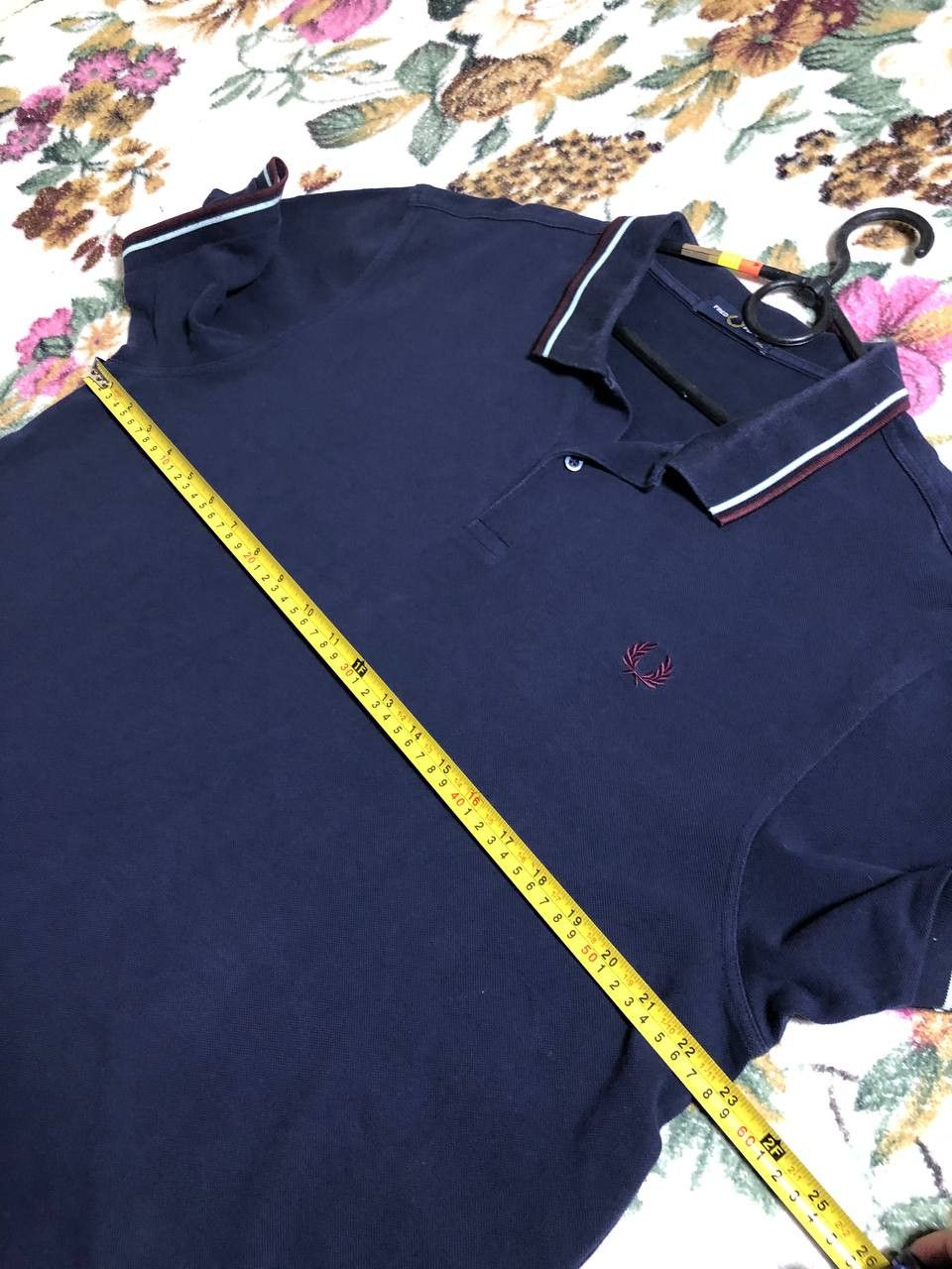 Fred Perry Fred Perry Men's Polo Shirt Embroidered Logo Navy Size US XXL / EU 58 / 5 - 10 Thumbnail