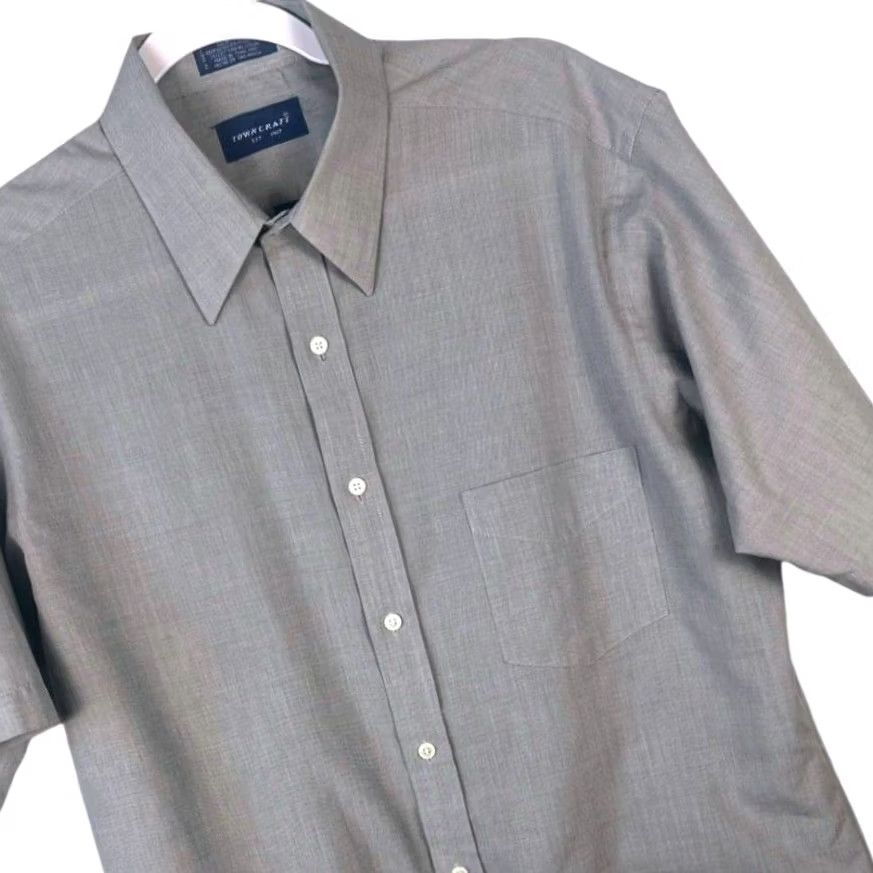 Vintage Towncraft Mens Gray Short Sleeve Button Up Shirt Classic Fit Size Large 16 Size US L / EU 52-54 / 3 - 3 Thumbnail