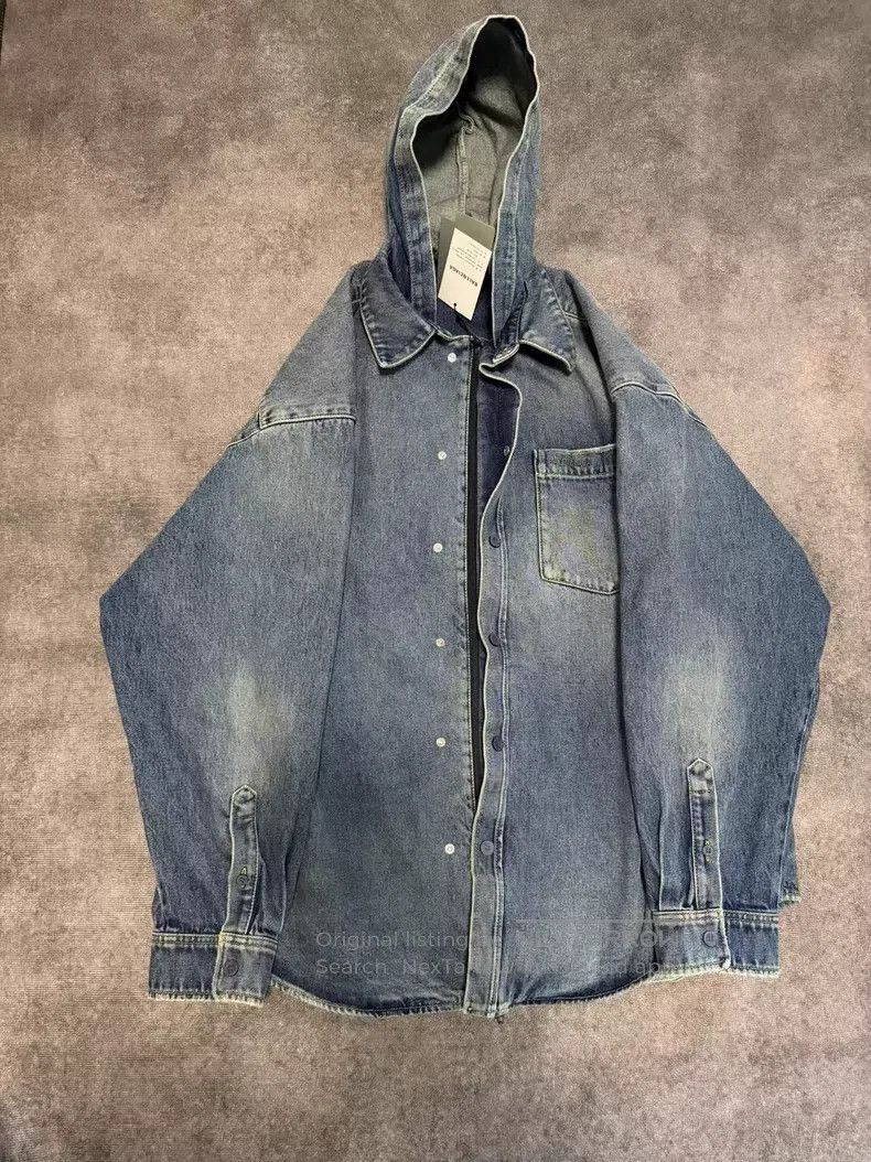Balenciaga Balenciaga Hooded Vintage Denim Parka Coat Size US S / EU 44-46 / 1 - 1 Thumbnail