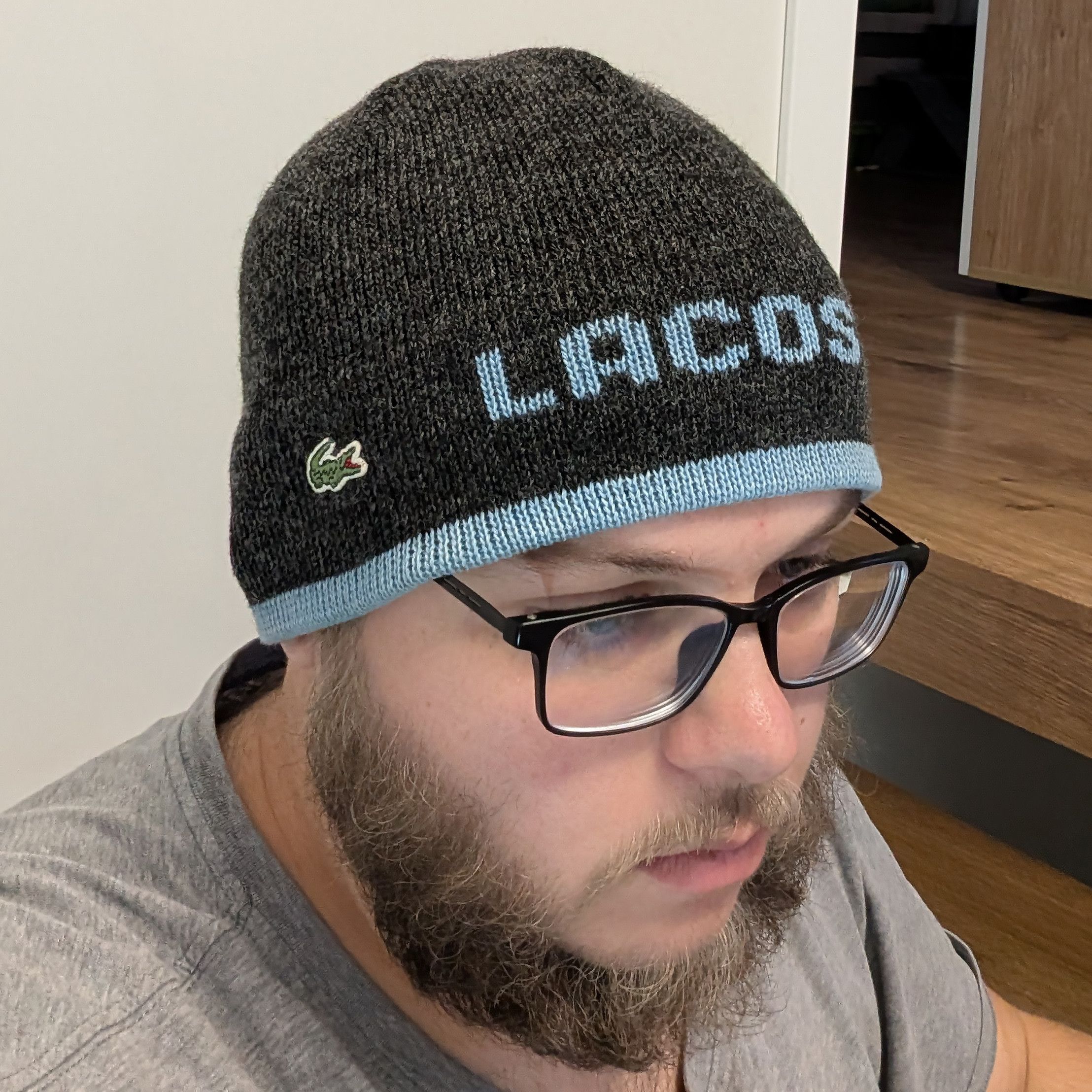 Lacoste Vintage Lacoste Wool Beanie Hat Unisex Crocodile Logo Knit Size ONE SIZE - 2 Thumbnail