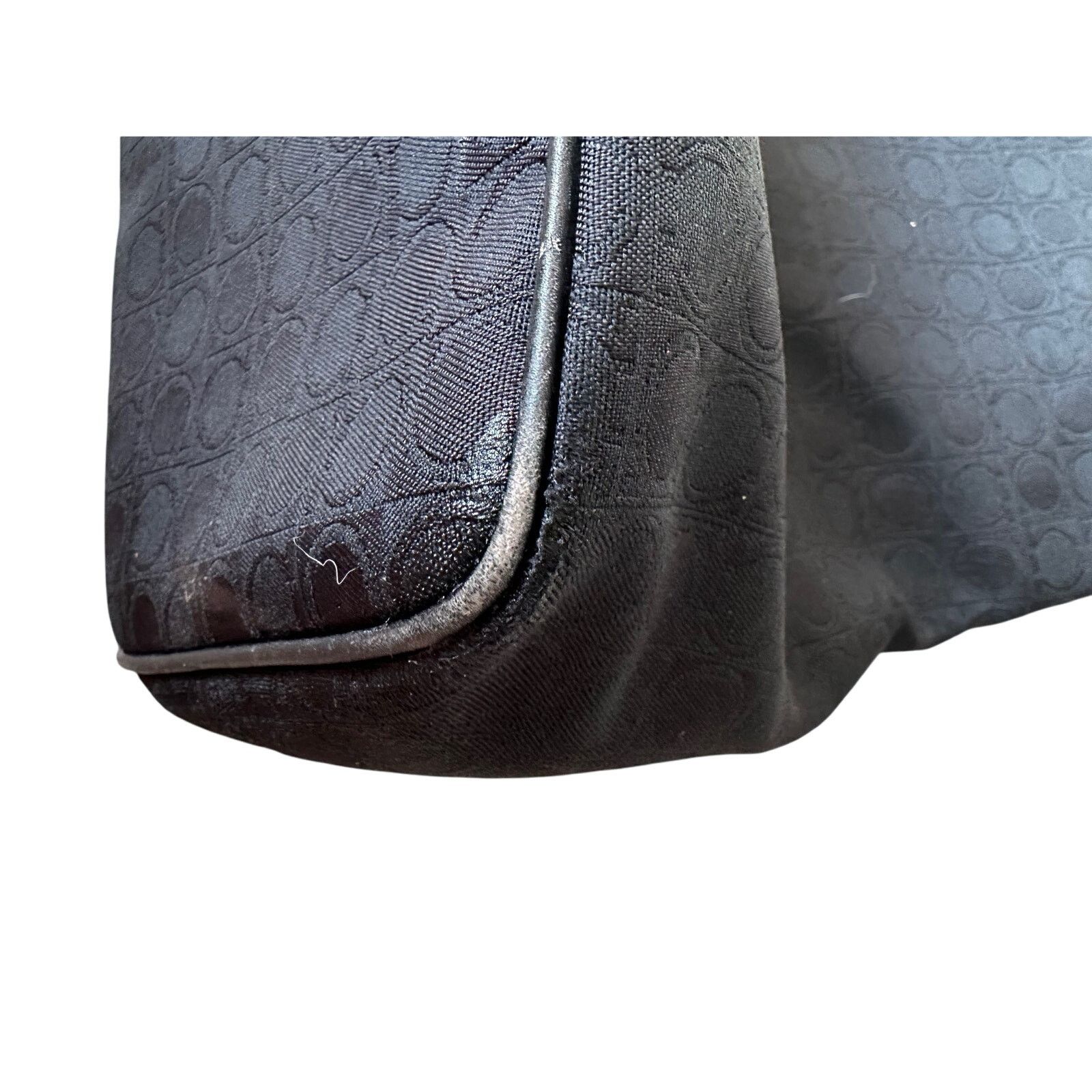 Salvatore Ferragamo Salvatore Ferragamo Black Gancini Canvas w Leather Tote Bag Size ONE SIZE - 16 Thumbnail