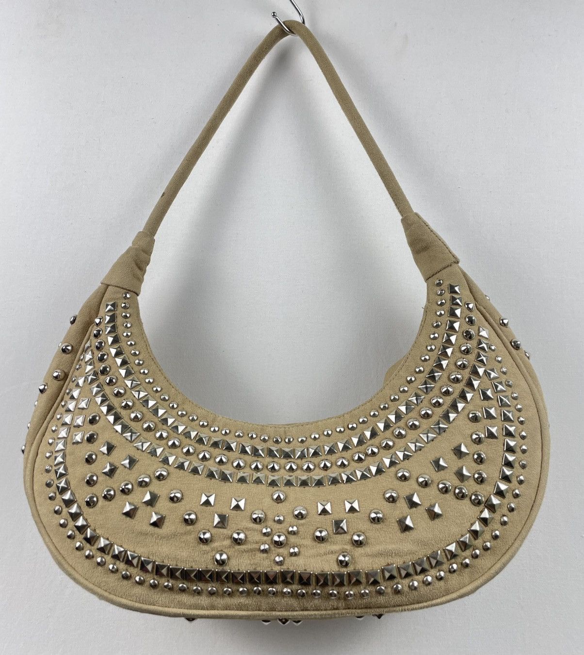 Japanese Brand Acanthe Hobo Handbag Suede and Studded With Metal Studs Size ONE SIZE - 1 Thumbnail