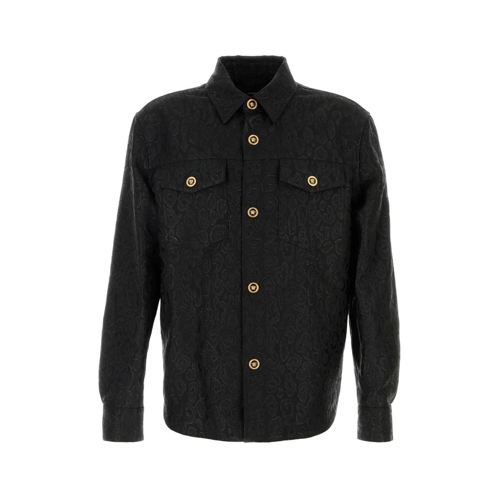 Versace VERSACE Black Jacquard Shirt New & Authentic (Men's size:48; Size US M / EU 48-50 / 2 - 1 Thumbnail