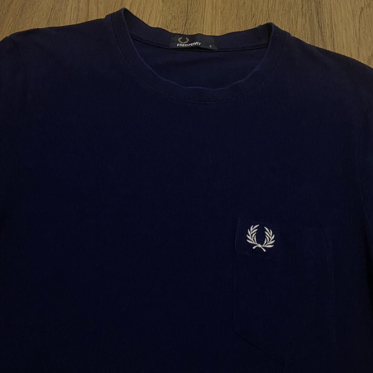 Fred Perry Navy Fred Perry Pocket T-shirt with white trim Size US S / EU 44-46 / 1 - 2 Thumbnail
