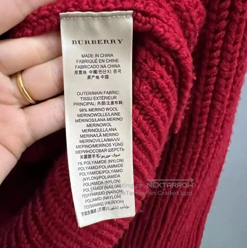 Burberry Burberry Red Wool Long Sleeve Cardigan. Size L / US 10 / IT 46 - 4 Thumbnail