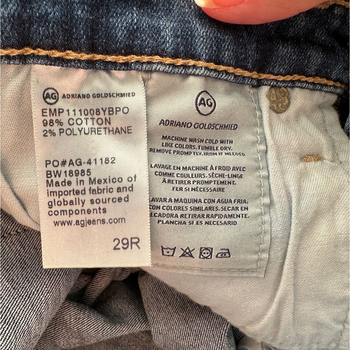 AG Adriano Goldschmied AG The Stilt cigarette leg jeans medium wash US 29 raw hem Size 29" - 9 Thumbnail
