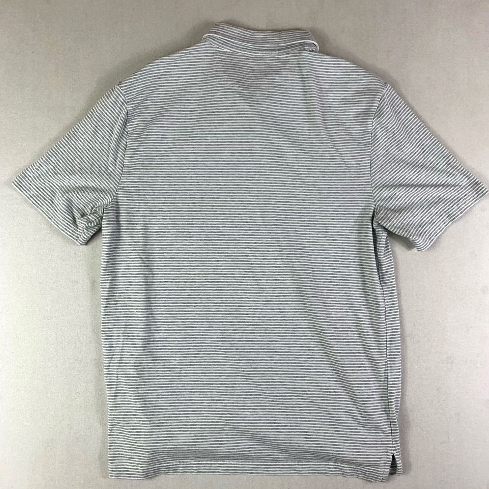 Faherty Faherty Polo Shirt Mens Medium Gray White Striped Short Sleeve Pocket Classic Size US M / EU 48-50 / 2 - 5 Thumbnail