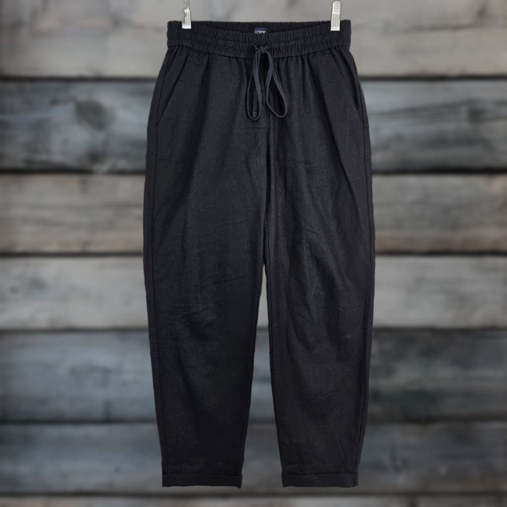 J.Crew J.CREW Womens Cropped Pants Sz 0 Black Mid Rise Linen Blend Cuffed Shirt? Size 25" / US 0 / IT 36 - 1 Thumbnail