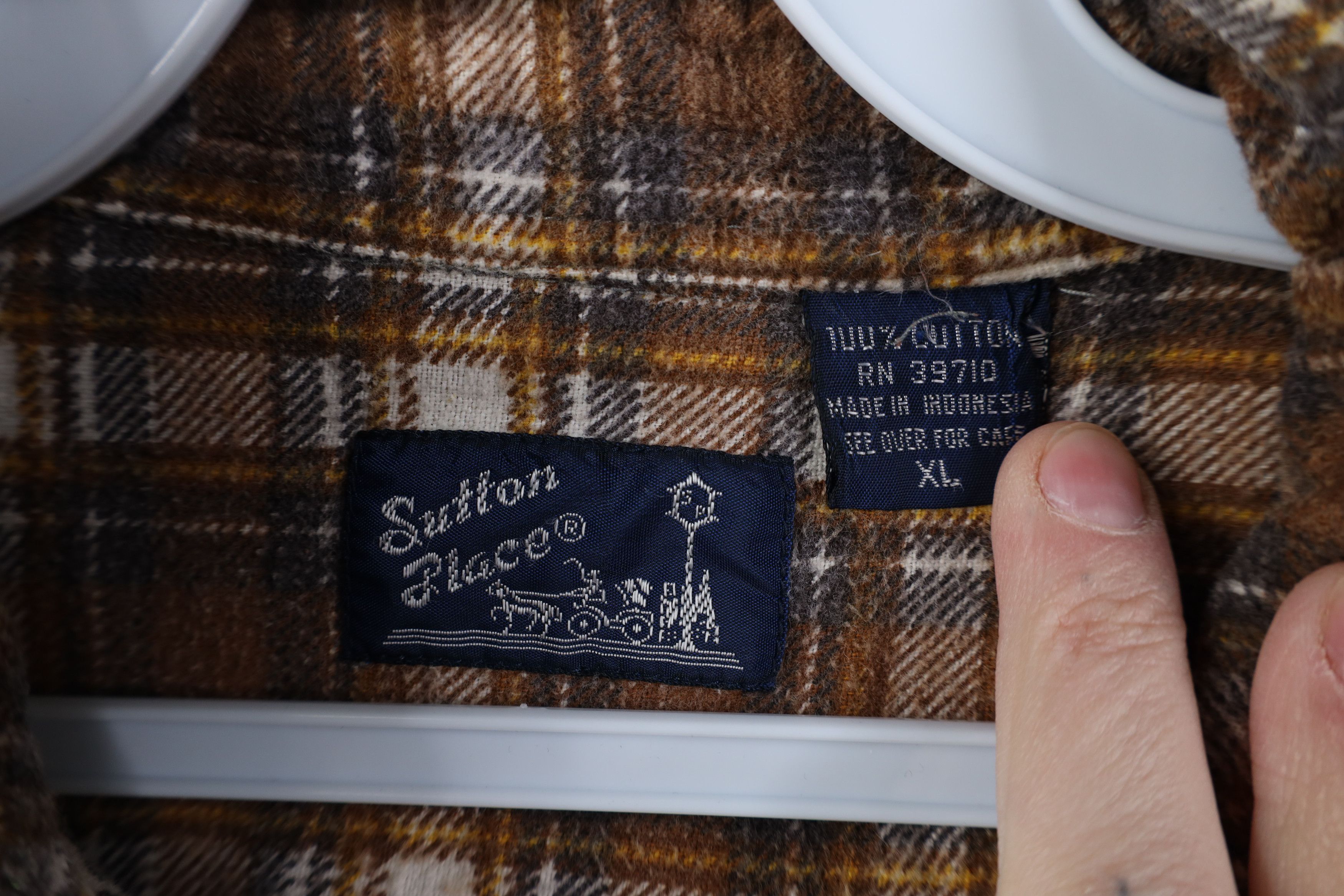 Vintage Vintage 70s Streetwear Collared Button Shirt Brown Plaid Size US XL / EU 56 / 4 - 9 Thumbnail