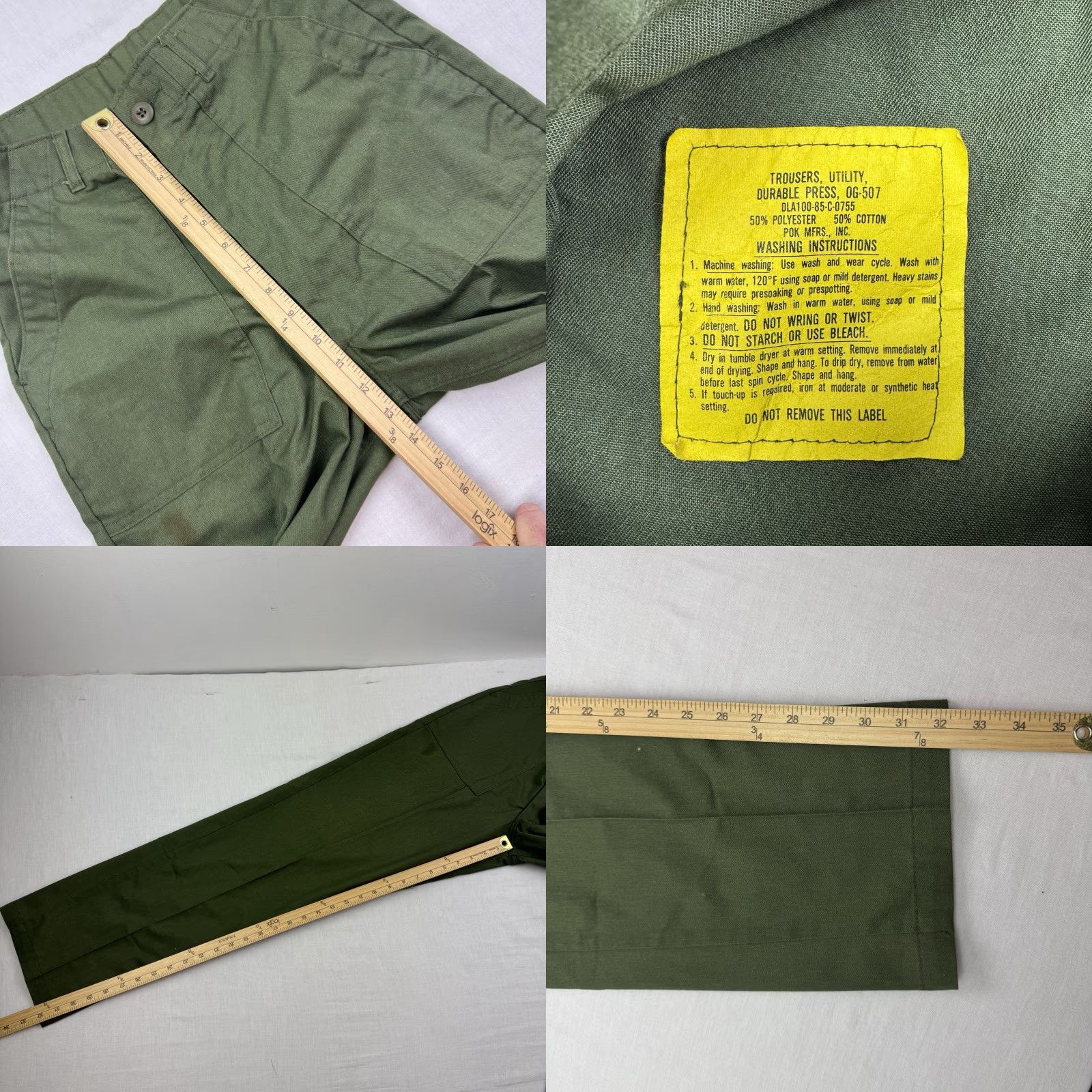 Vintage VINTAGE Army Pants Adult 30x33 Green 1980s Military USA Grunge OG-507 Mens Regular 30 Green 80s Army Men Size US 30 / EU 46 - 8 Thumbnail
