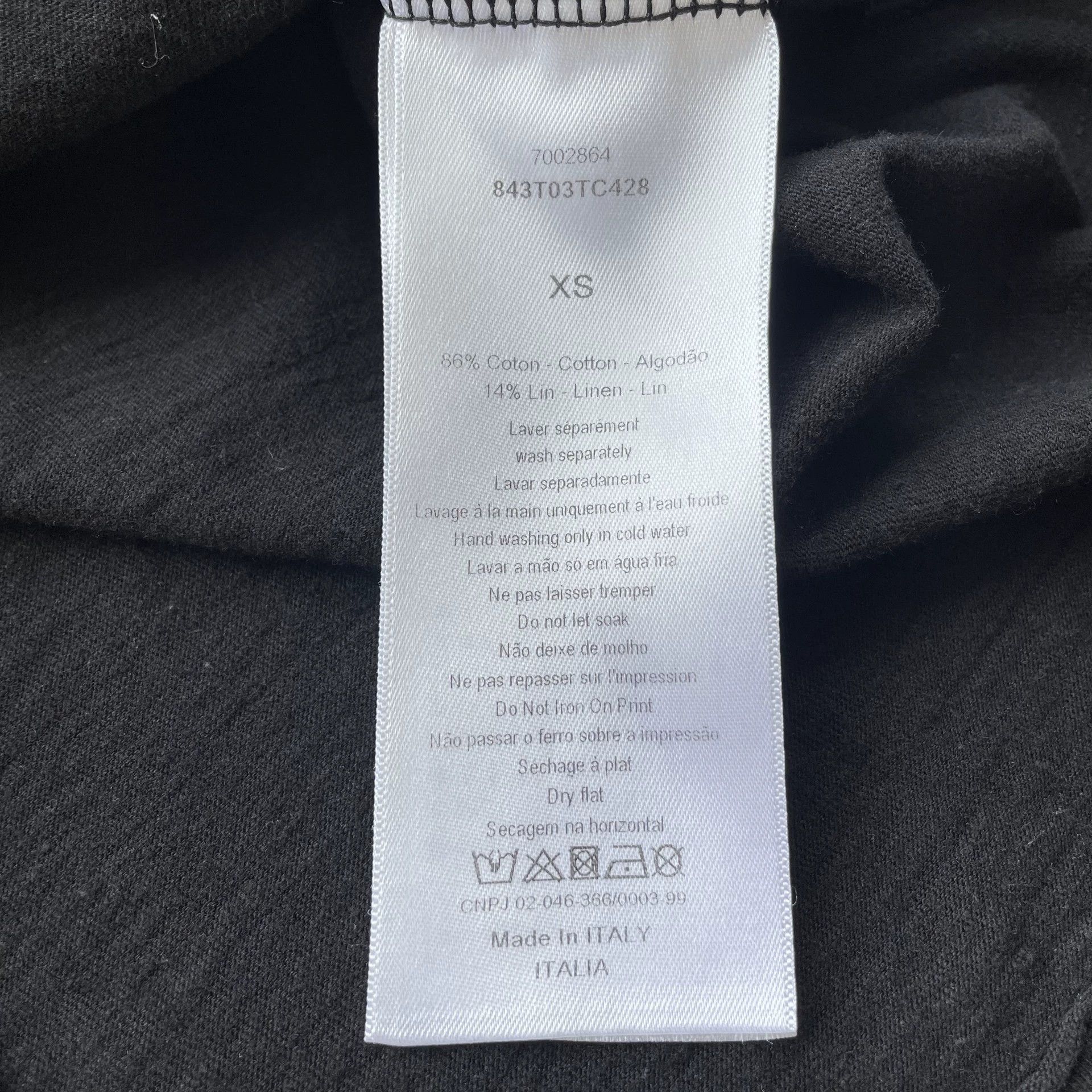 Dior DIOR 98 new women's black logo short sleeve tee XS Size XS / US 0-2 / IT 36-38 - 6 Thumbnail