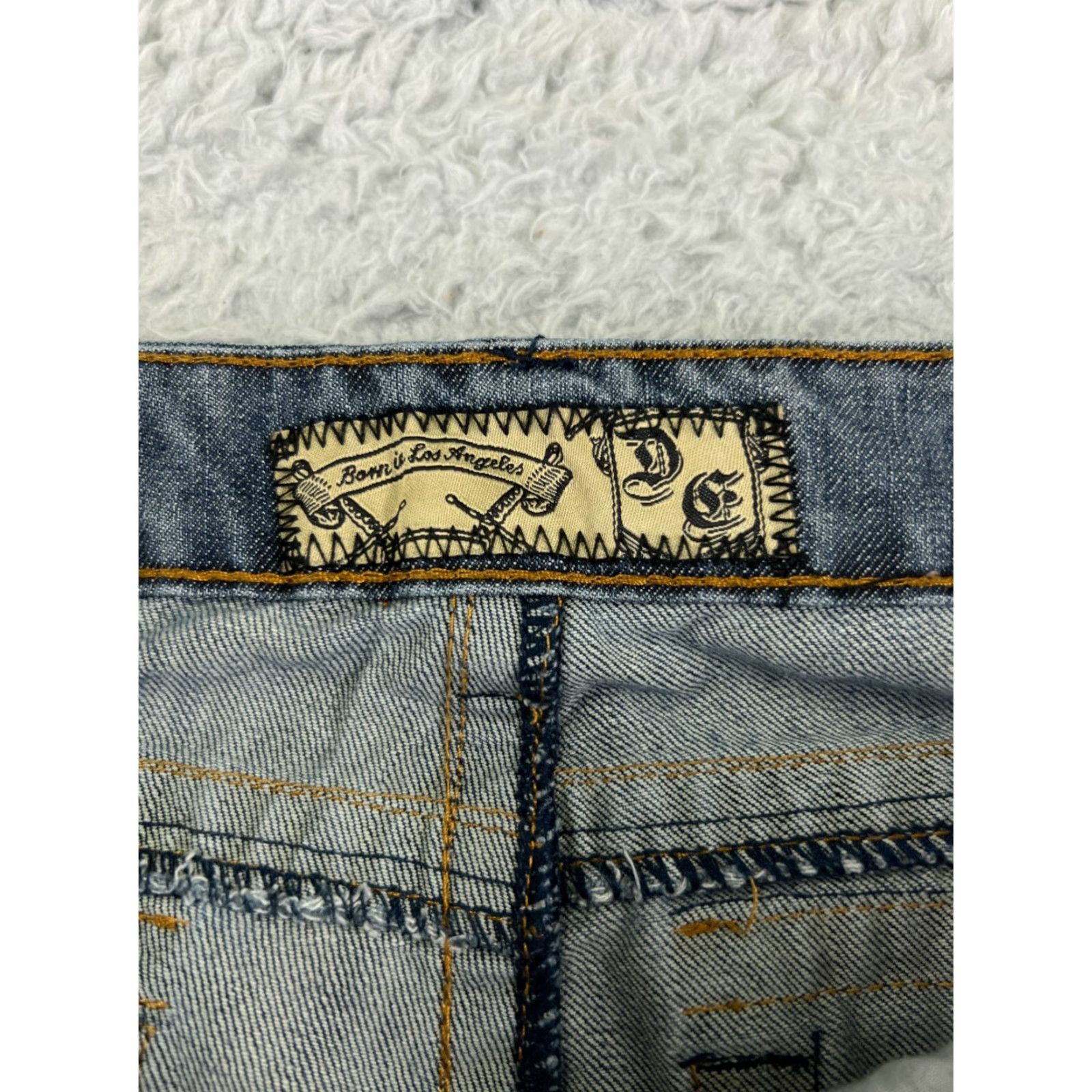 Denime Division E Jeans Mens 32 Blue Denim Distressed 100% Cotton LA 32x30 Jeans Size US 32 / EU 48 - 6 Thumbnail