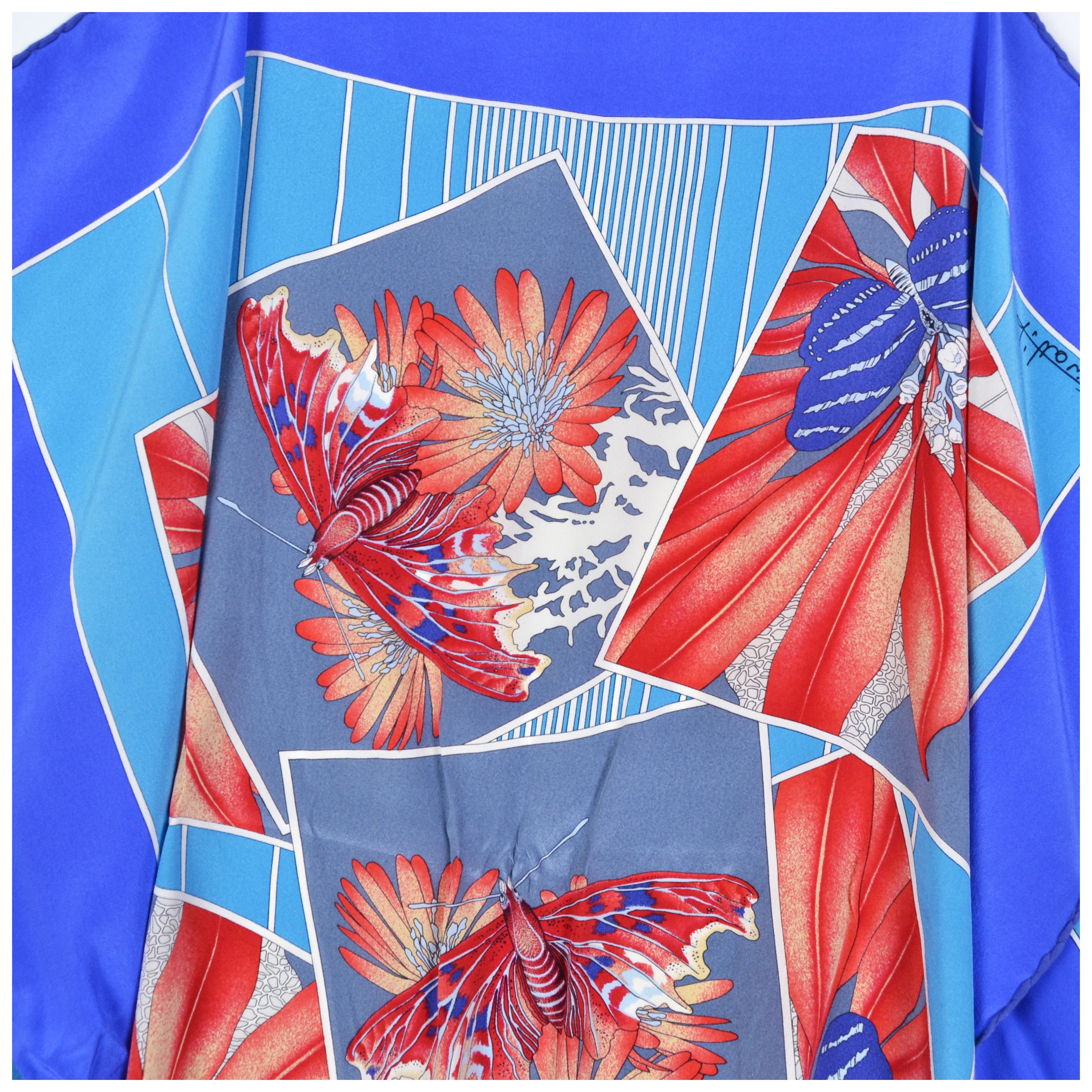 Vintage Vintage Tittorio Silk Scarf With Butterflies, Moths &Flowers Size ONE SIZE - 15 Thumbnail