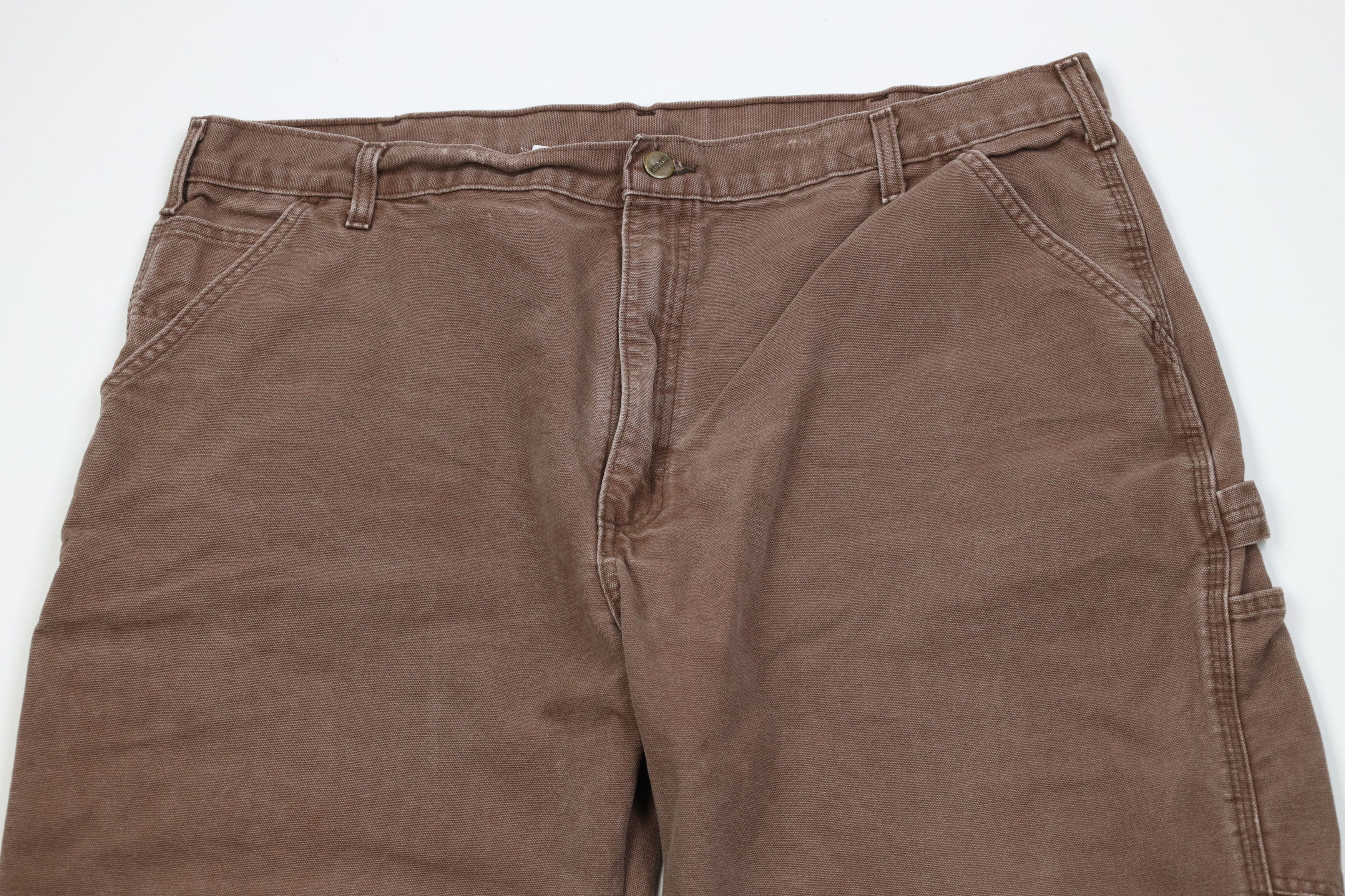 Carhartt Vintage 90s Carhartt Wide Leg Dungaree Pants Brown Cotton Size US 40 / EU 56 - 2 Thumbnail