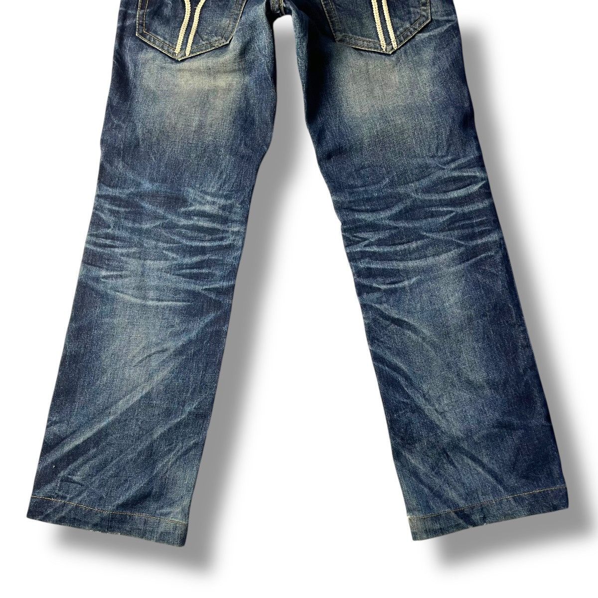 If Six Was Nine × Japanese Brand × Le Grande Bleu (L.G.B.) 🇯🇵 LOLITA WASHED EXOTIC BUCKLE VINTAGE DENIM PANTS Size US 30 / EU 46 - 10 Thumbnail