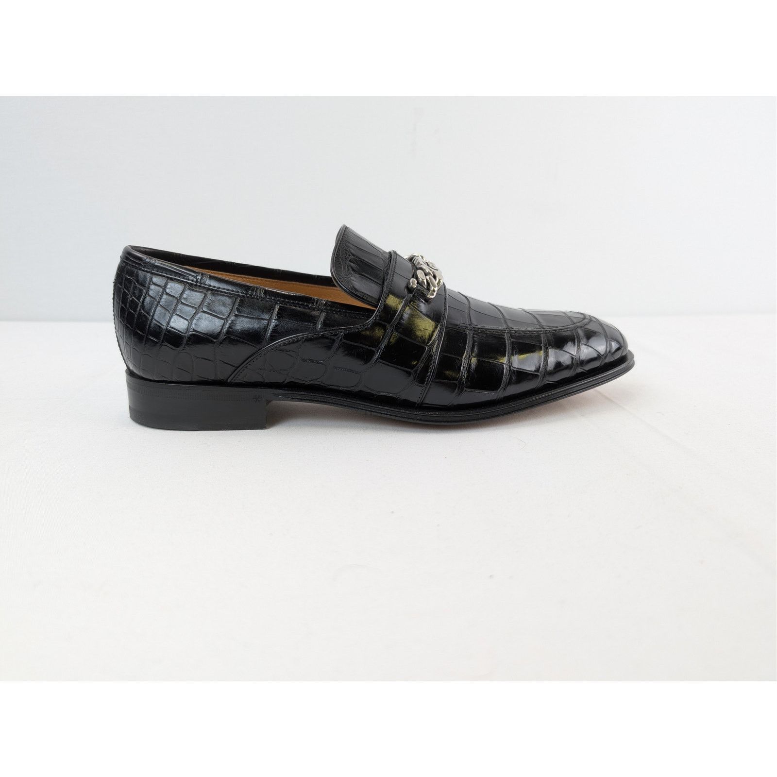 Gucci o1rshd1 Sukey Logo Crocodile Dress Loafers Shoe Boots Black Size US 10 / EU 43 - 4 Thumbnail
