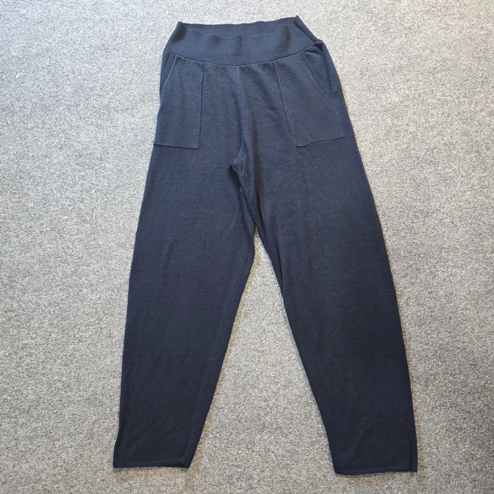 Vintage Soma Pants Womens Size Medium Blue Knit 24/7 Tapered Pockets Lounge Casual Sleep Pants Ankle Inseam 30 in Regular Rise Mid 8.5-10.5 in Size 32" / US 10 / IT 46 - 2 Thumbnail