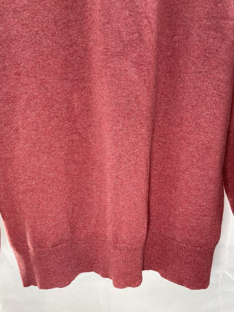 Brunello Cucinelli BRUNELLO CUCINELLI Red V Neck 100% Cashmere Sweater Size US M / EU 48-50 / 2 - 6 Thumbnail