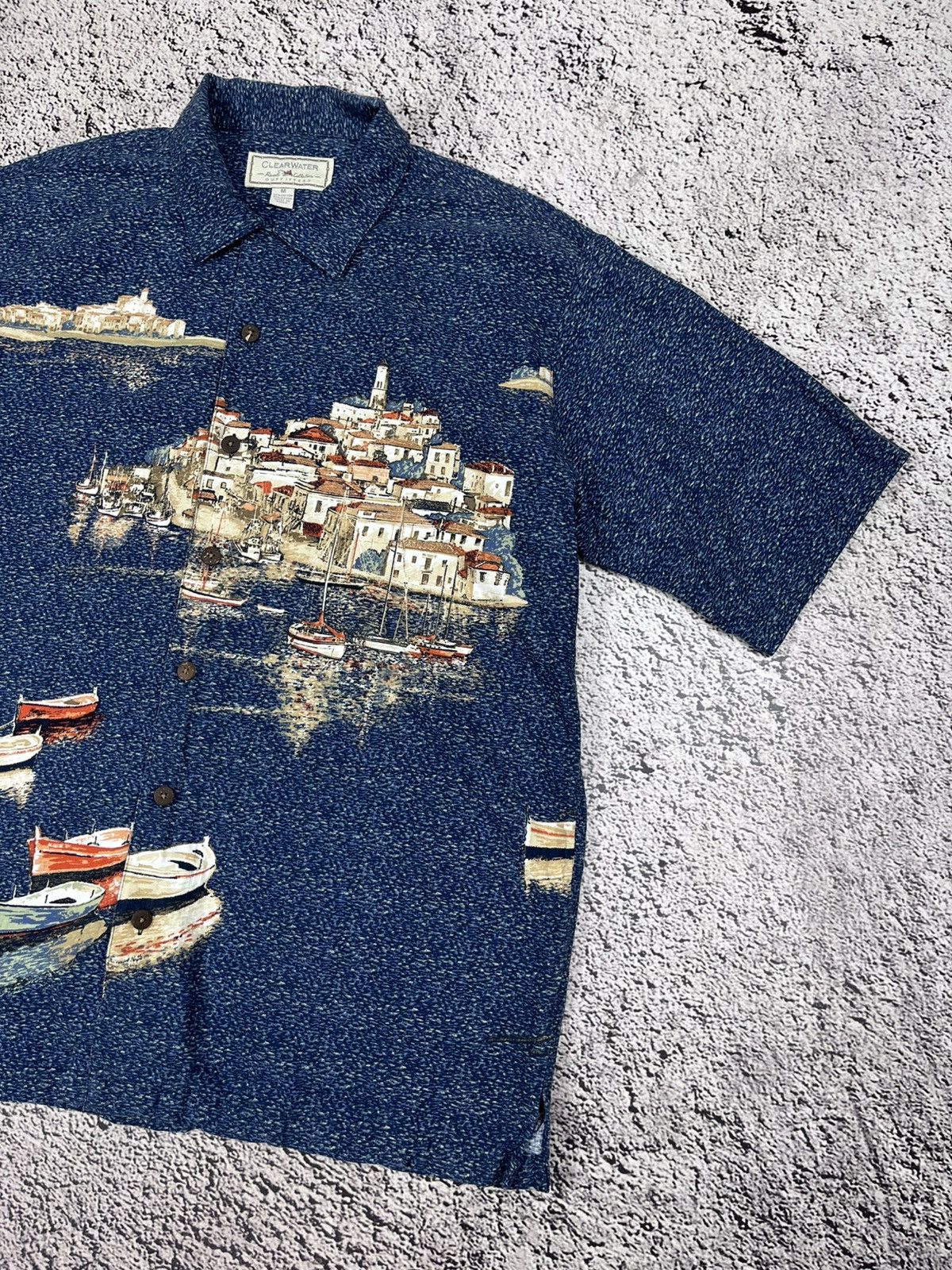 Japanese Brand Vintage Harbor Print Hawaiian Shirt Boats All Over Rayon M Size US M / EU 48-50 / 2 - 3 Thumbnail