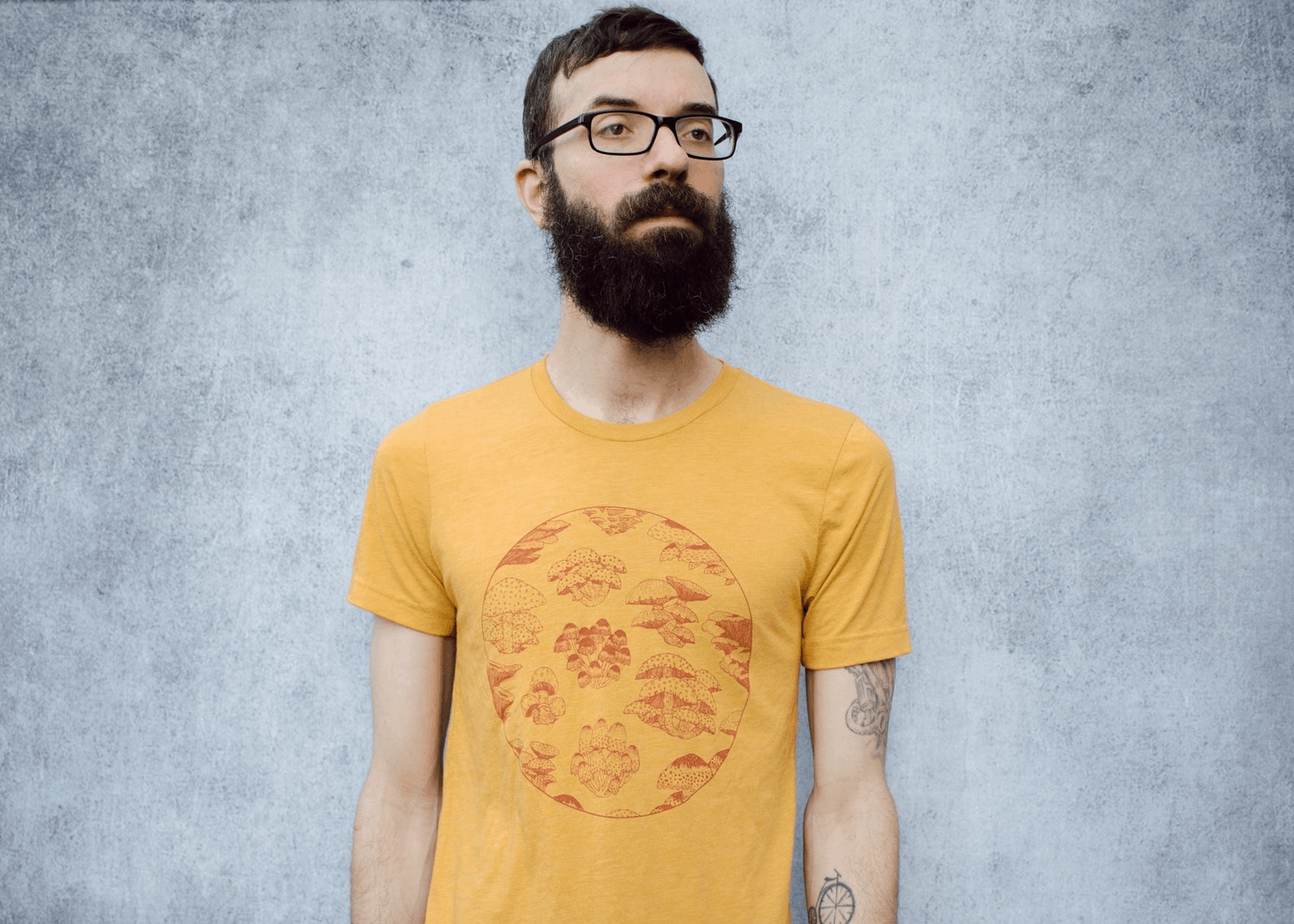 Designer × Vintage Fungi Mustard Yellow Tri-Blend Unisex T-Shirt Size US M / EU 48-50 / 2 - 3 Thumbnail