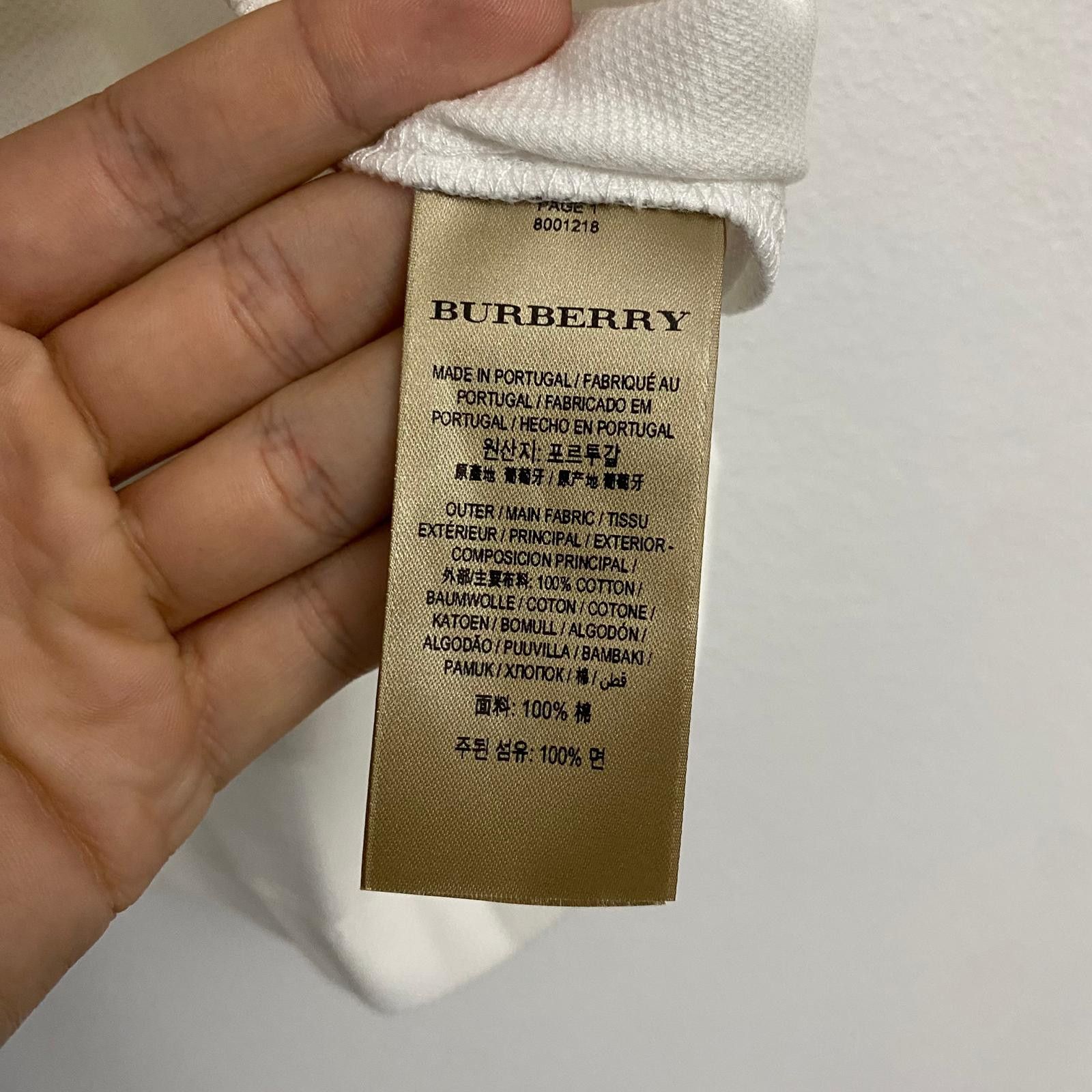 Burberry White Embroidered Multi Logo Polo Size US XXL / EU 58 / 5 - 7 Thumbnail
