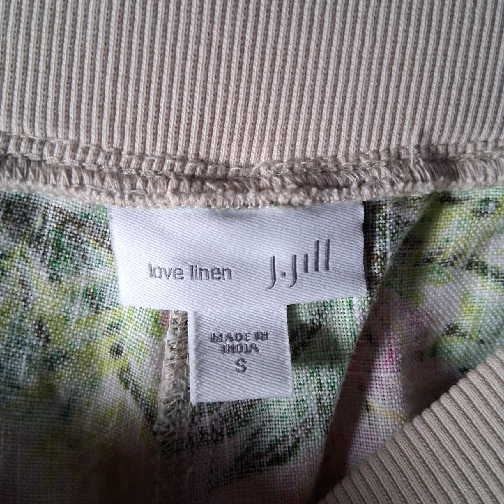 J. Jill J. Jill Love Linen Pants Women S Beige Pink Floral Wide-Leg Cropped Beach Lounge Cropped Linen Pants Summer Spring Beachwear Womens Size 28" / US 6 / IT 42 - 4 Thumbnail