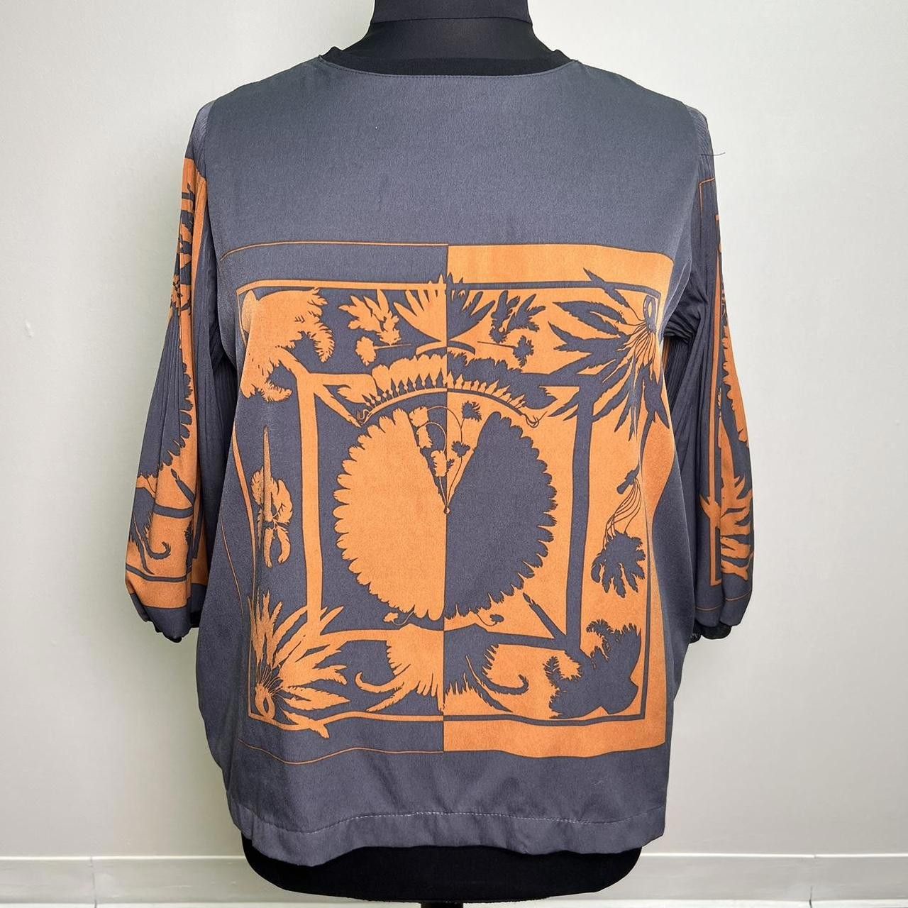 Designer Vintage Orange and Grey Shirt Size M / US 6-8 / IT 42-44 - 1 Thumbnail