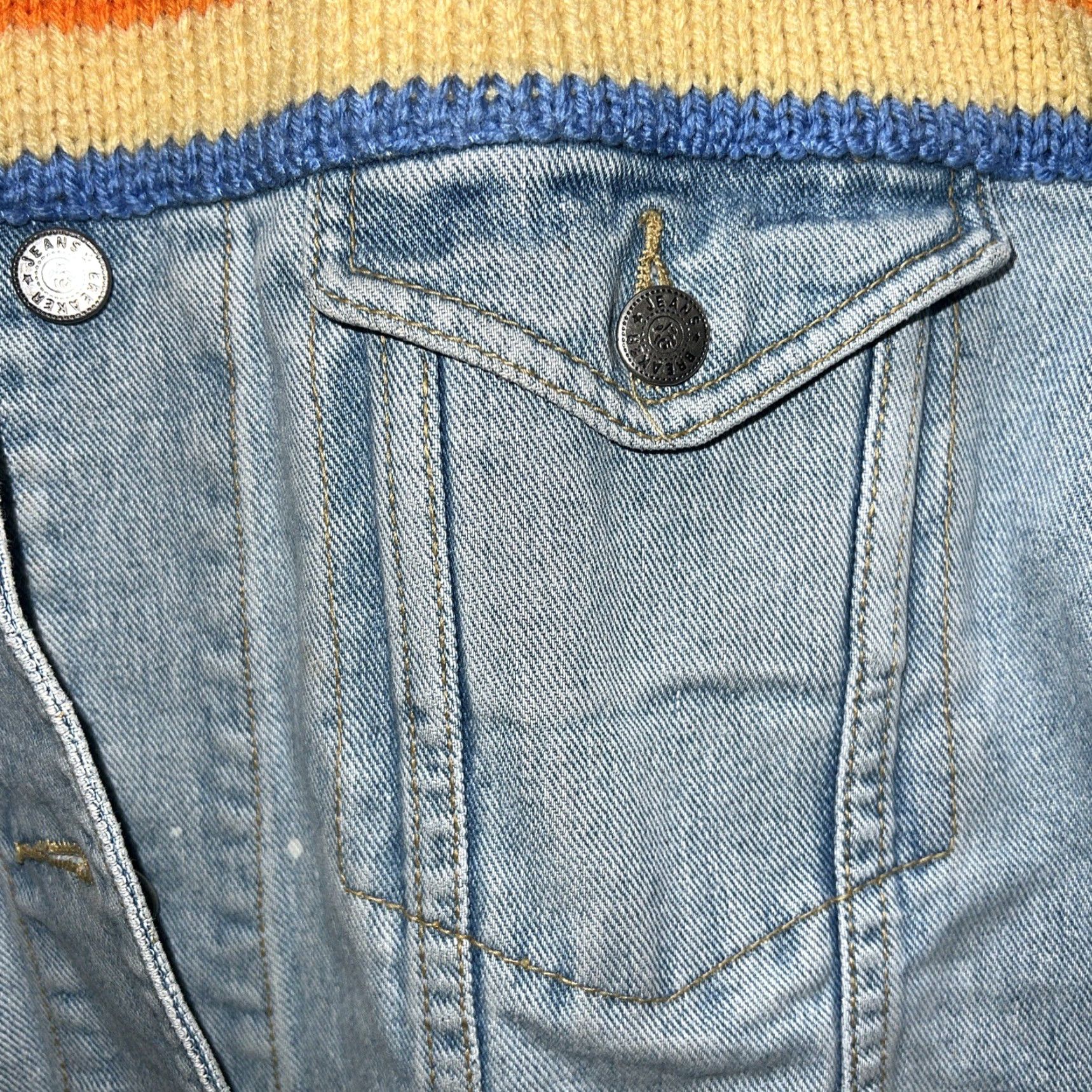 Denime VINTAGE Breaker Jeans Jacket Womens 22” Pit To Pit Blue Denim Large L Size 40" / US 18 - 4 Thumbnail