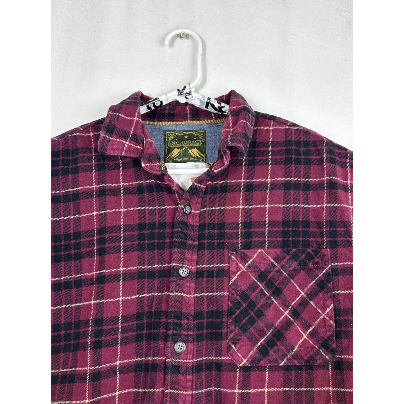 J Brand Anchorage Expedition Flannel Shirt Mens XL Red Plaid Button-Up Pockets Size US XL / EU 56 / 4 - 3 Thumbnail
