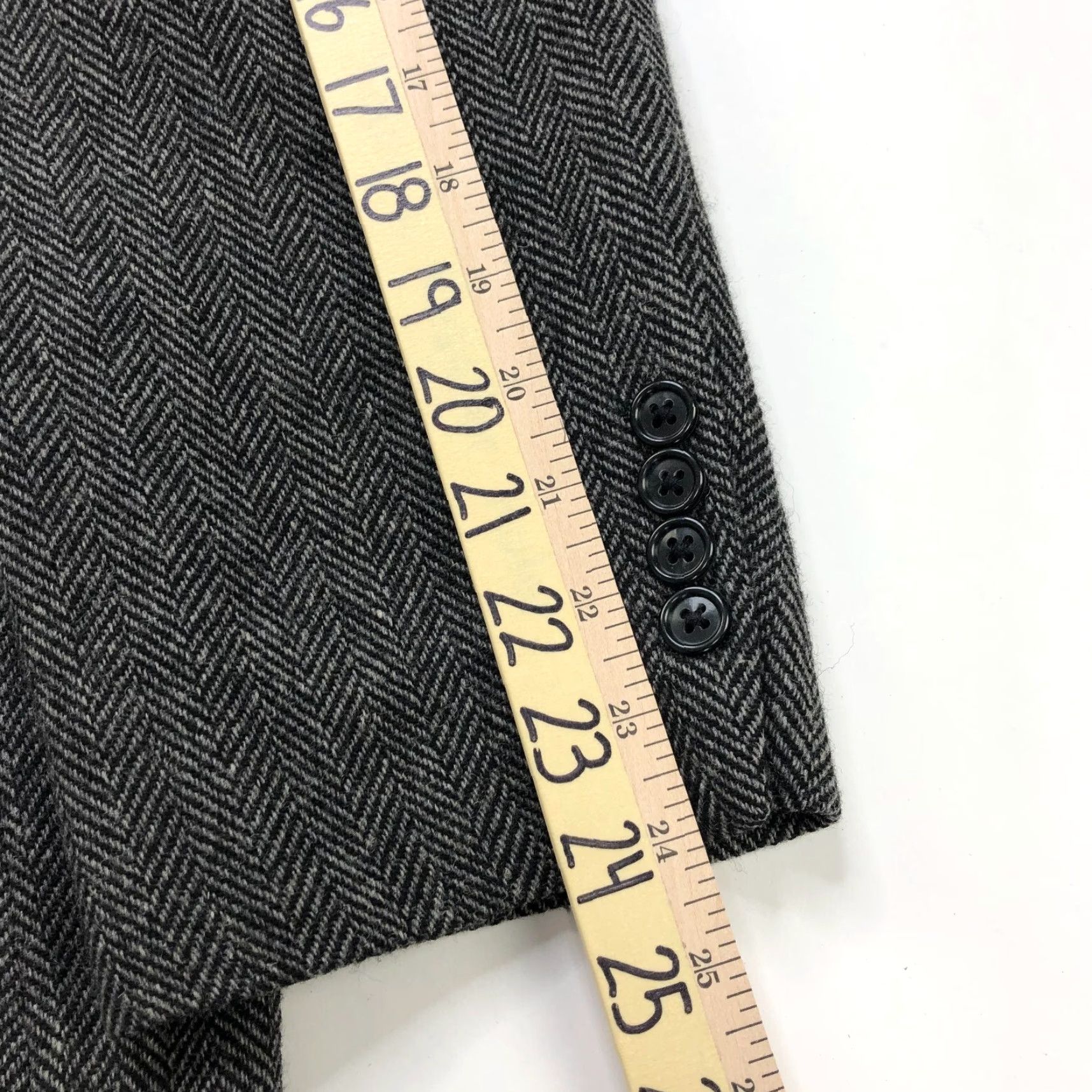 Lands' End Lands' End Lambswool Herringbone 46 R Sport Coat Jacket Black Gray S Size US S / EU 44-46 / 1 - 7 Thumbnail