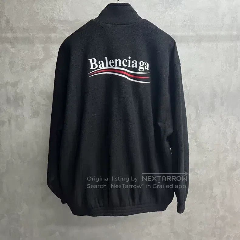 Balenciaga Balenciaga Black Logo Printed Long Sleeve Zipper Jacket Ja Size US M / EU 48-50 / 2 - 5 Thumbnail