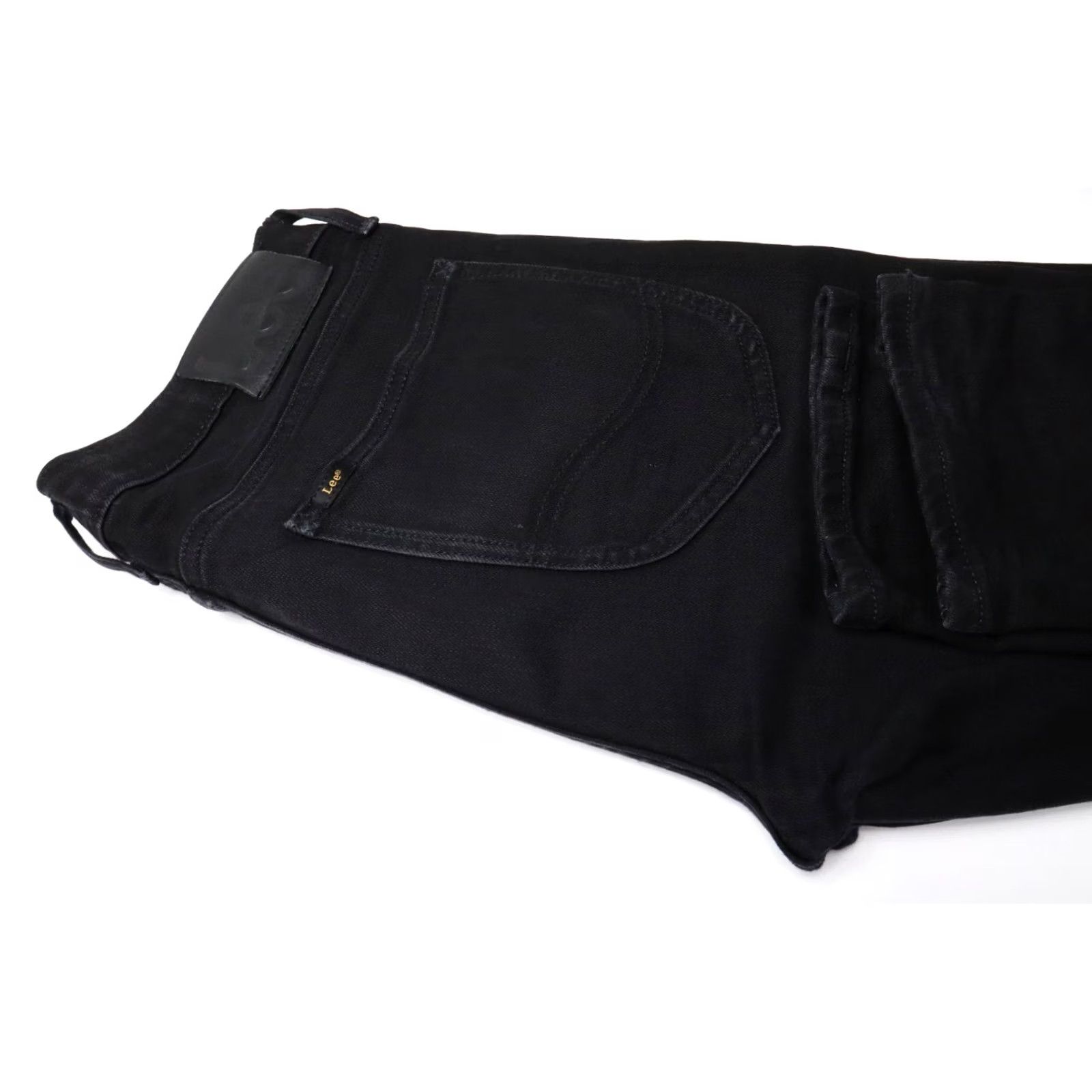 Lee Lee Luke Jeans Slim Fit Black Denim Zip Fly Logo Stretch Jeans Men W31/L32 Slim Logo Stretch Zip Fly Lee Luke Size US 31 - 7 Thumbnail
