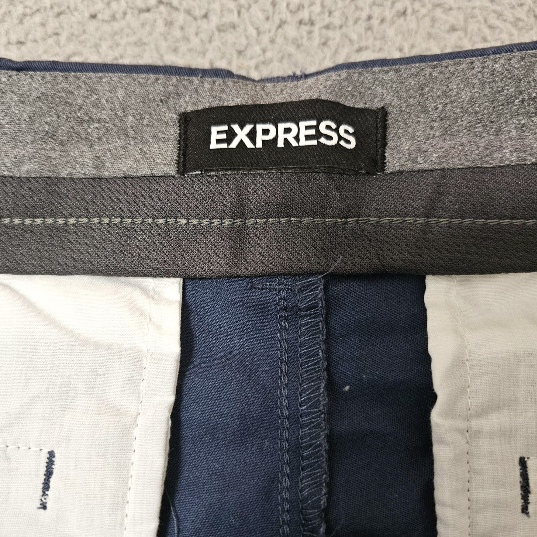 Express Express Chino Pants Mens 32x28 Blue Hyper Stretch Slim Tech Size US 32 / EU 48 - 4 Thumbnail