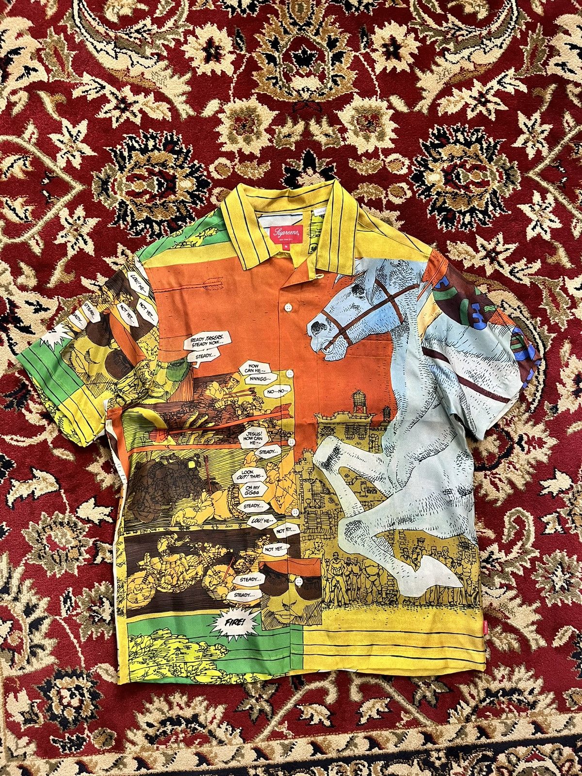 Supreme Supreme Ronin Silk Shirt (Gold) Size US M / EU 48-50 / 2 - 1 Thumbnail