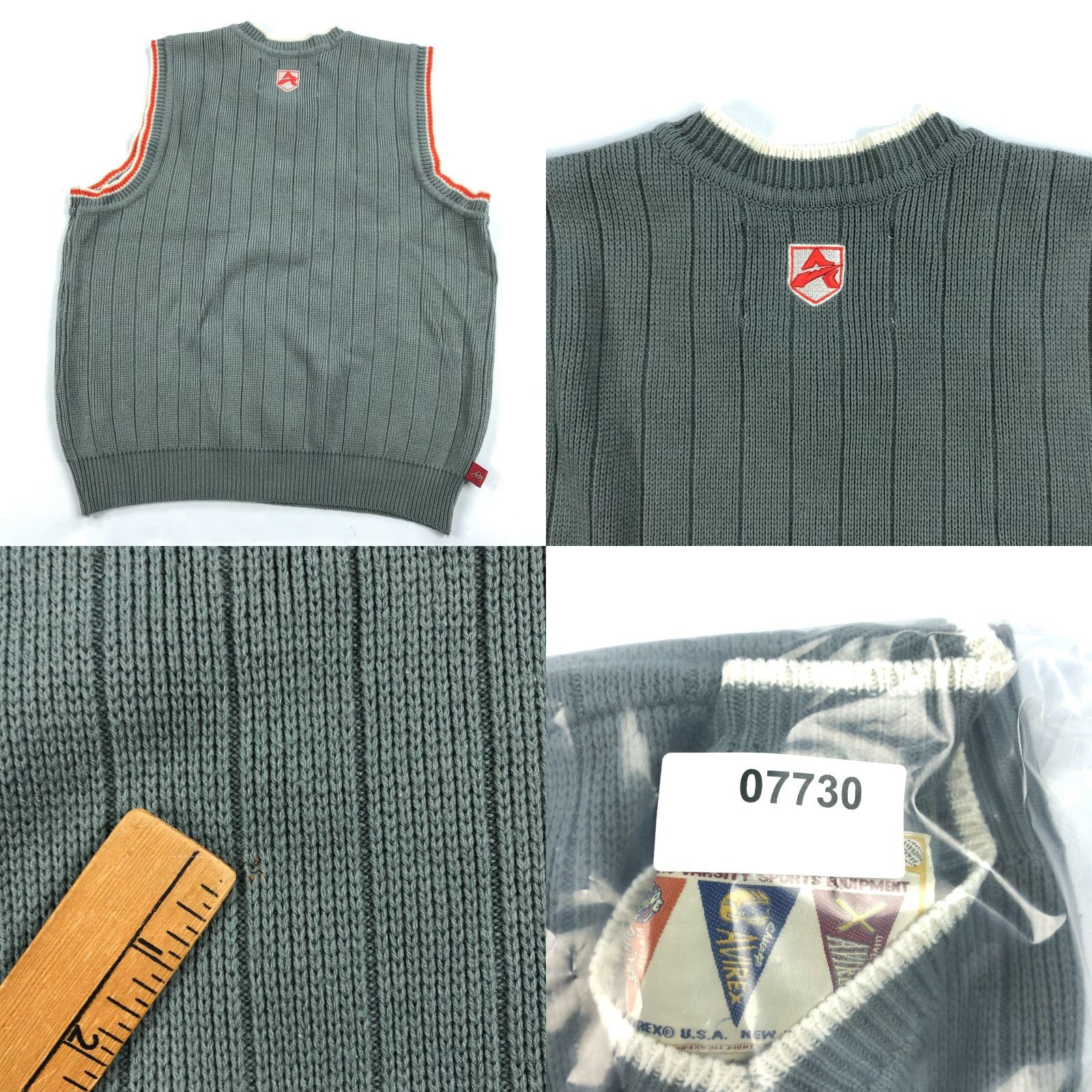 Avirex VINTAGE Avirex Sweater Vest Mens L Preppy Tennis Sleeveless Gray V-Neck Twotone Knit Shirt Size US L / EU 52-54 / 3 - 8 Thumbnail