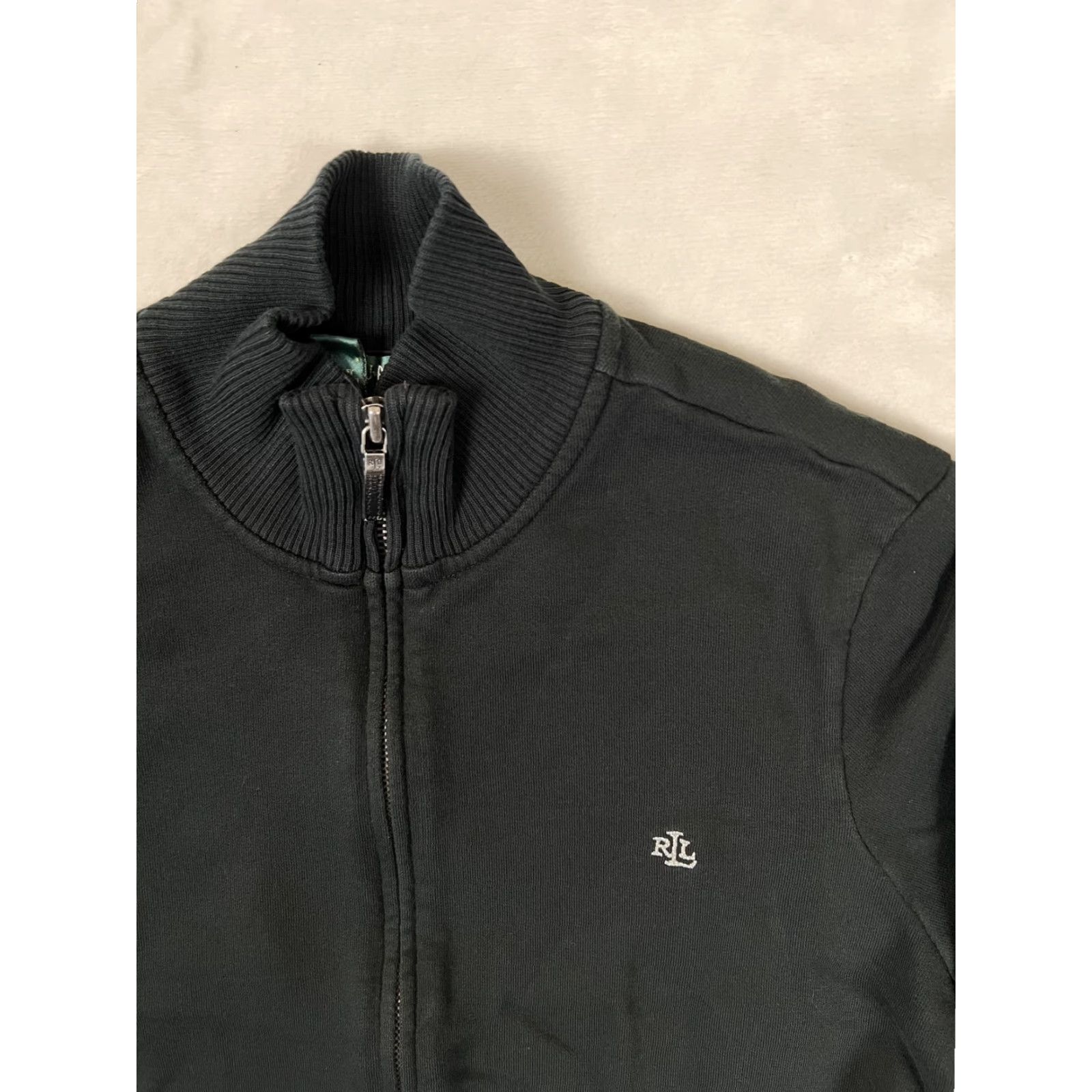 Ralph Lauren Lauren Ralph Lauren Sweatshirt Women's Large Black Bomber Full Zip Knit Collar Size L / US 10 / IT 46 - 2 Thumbnail