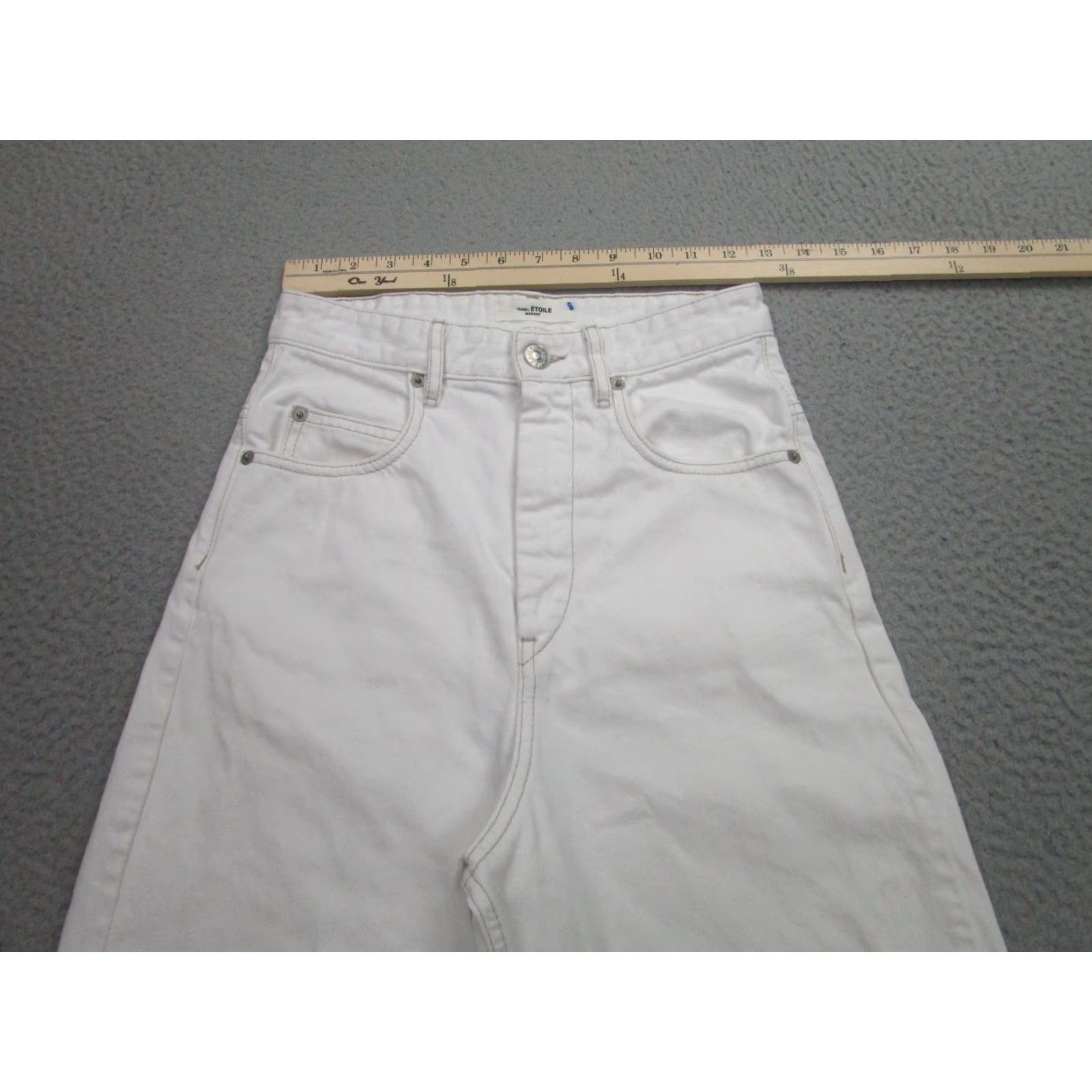 Vintage VINTAGE Isabel Marant Étoile Jeans Womens 32 High Rise Straight Leg Cotton White 90s Denim Size 24" / US 00 / IT 34 - 5 Thumbnail