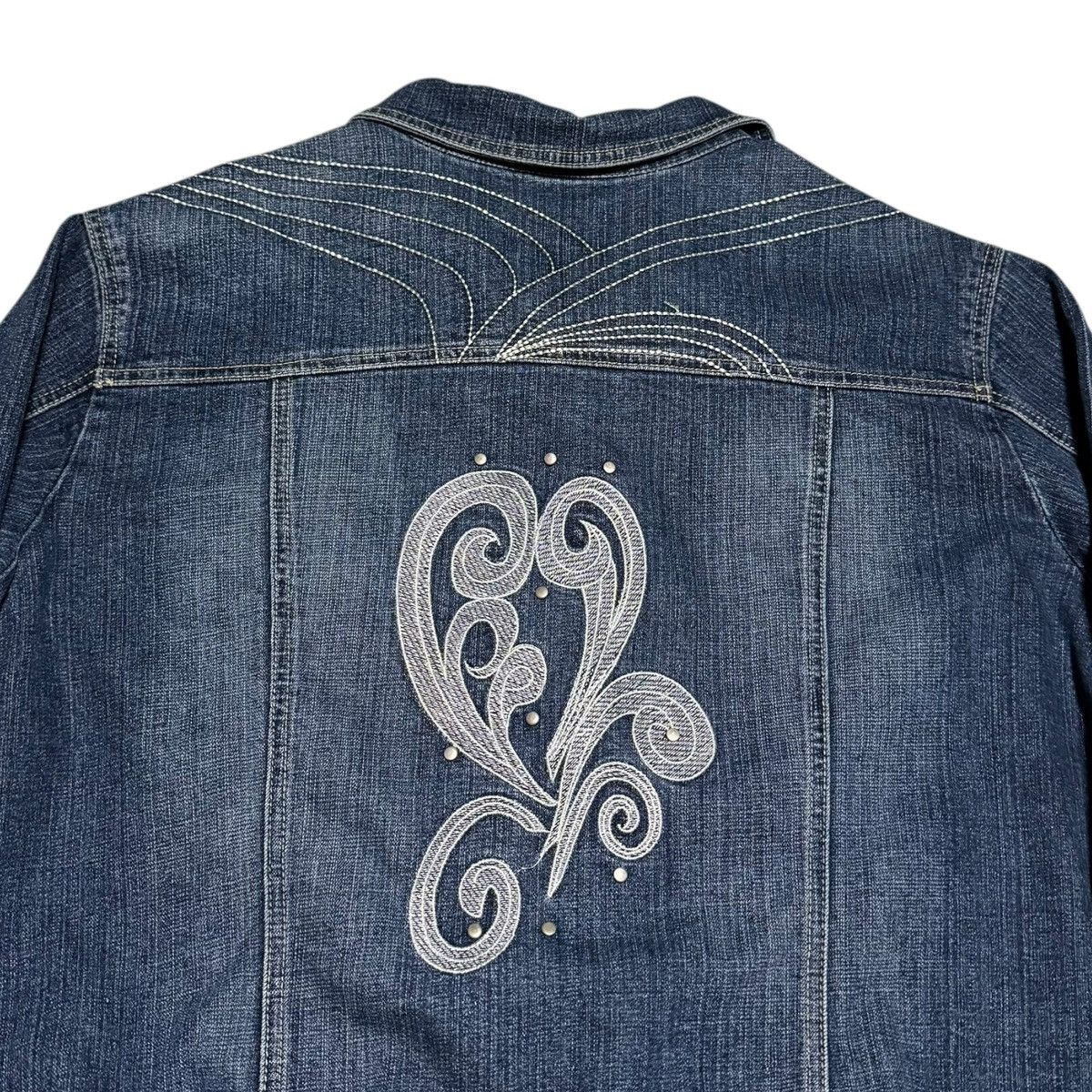 Other FL Jeans Embroidered Design Patterned Denim Jacket 2X Size XXL / US 16-18 / IT 52-54 - 4 Thumbnail
