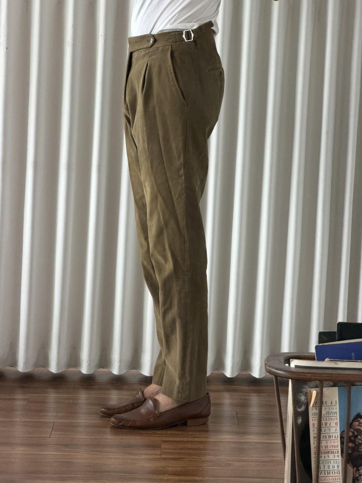 Pini Parma Pini Parma Olive Pleated Trousers Size US 31 - 2 Thumbnail