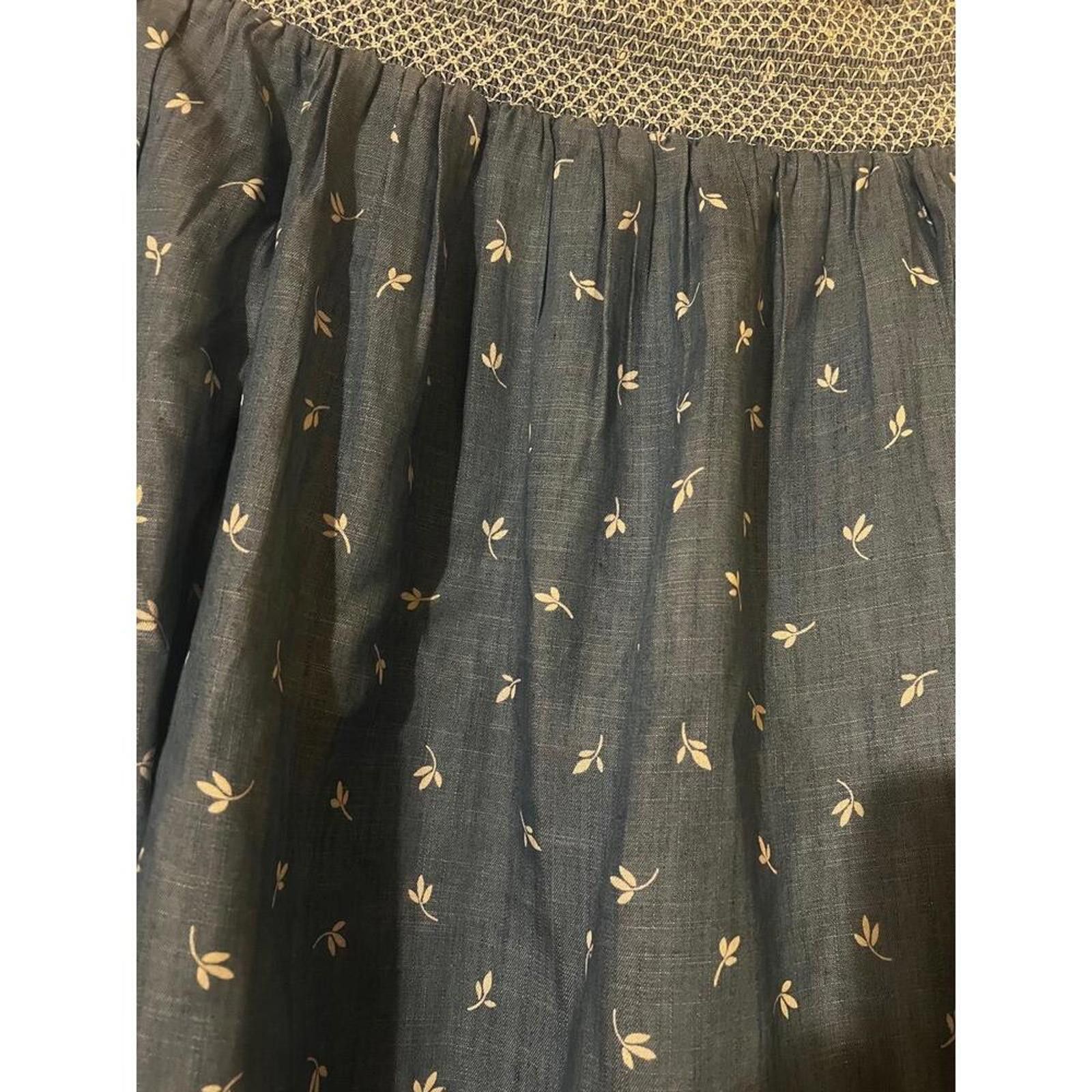 Tommy Hilfiger Tommy Hilfiger S Blue Off Shoulder Smocked Leaf Resortwear Size S / US 4 / IT 40 - 6 Thumbnail