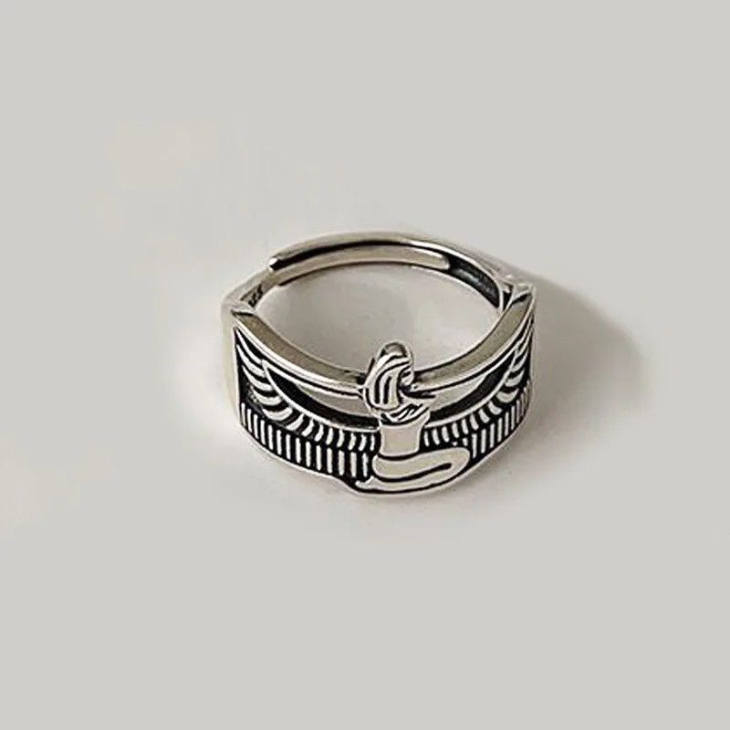 Jewelry × Vintage Elegant Egypt Queen Thai Silver Ladies Finger Open Rings Size ONE SIZE - 3 Thumbnail