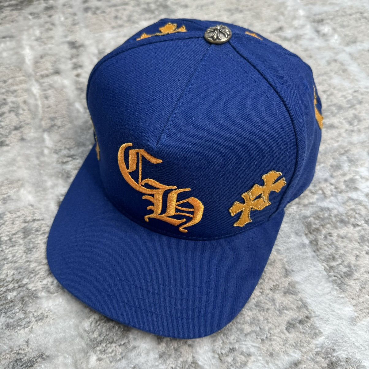 Chrome Hearts CHROME HEARTS BASEBALL CAP - CROSS WAXED DENIM