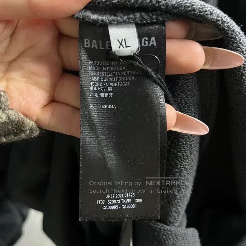 Balenciaga Balenciaga Grey logo print pullover hooded long sleeve Size US L / EU 52-54 / 3 - 3 Thumbnail